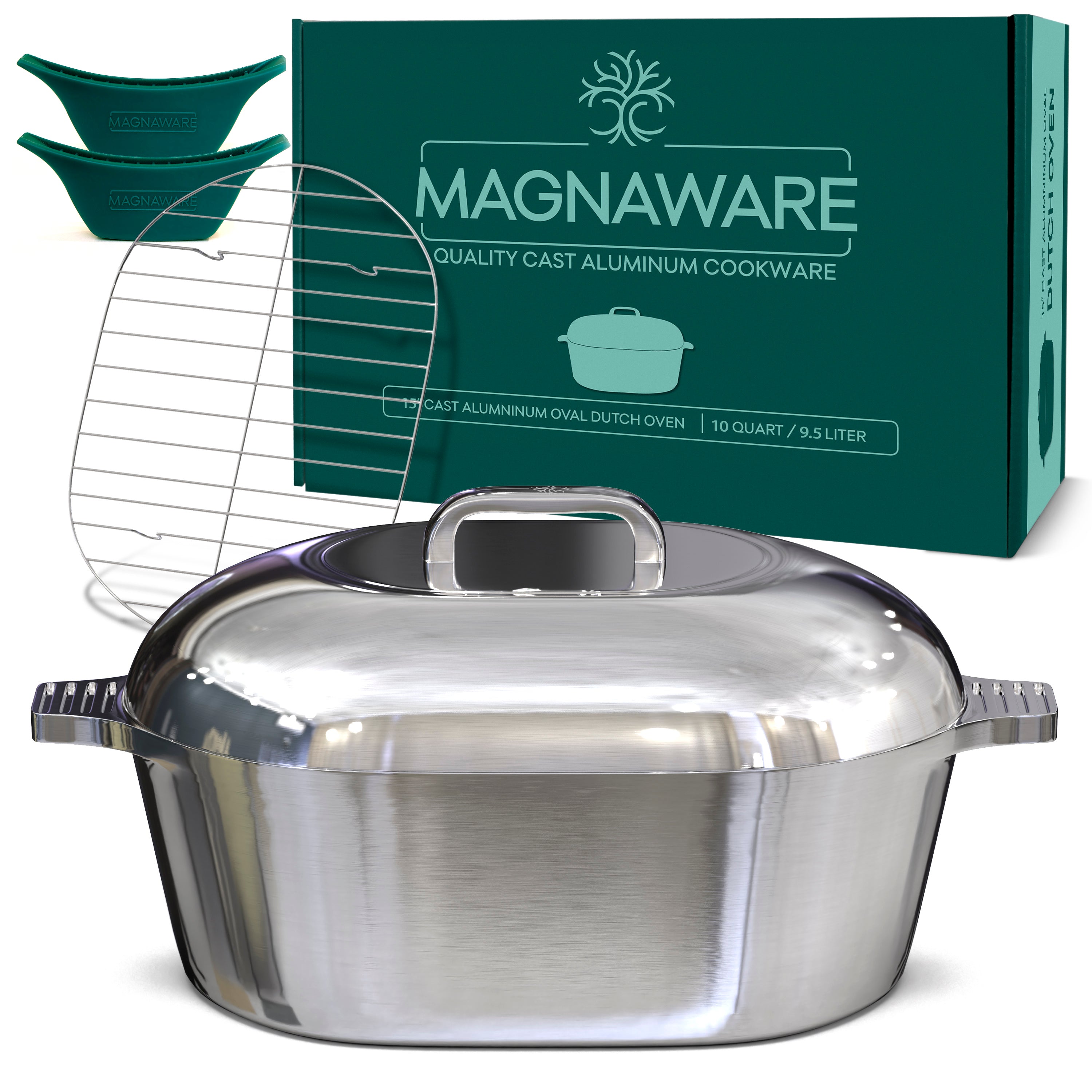 Oval Dutch Oven with Lid - 10 Quart (15 Inch)