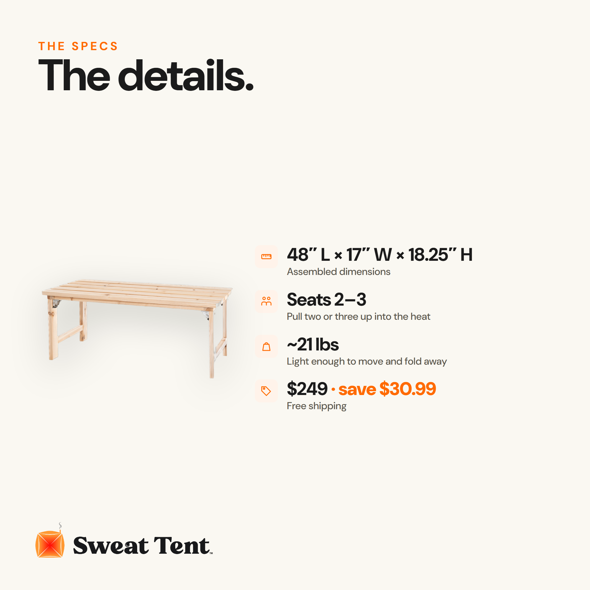 Cedar Sauna Bench