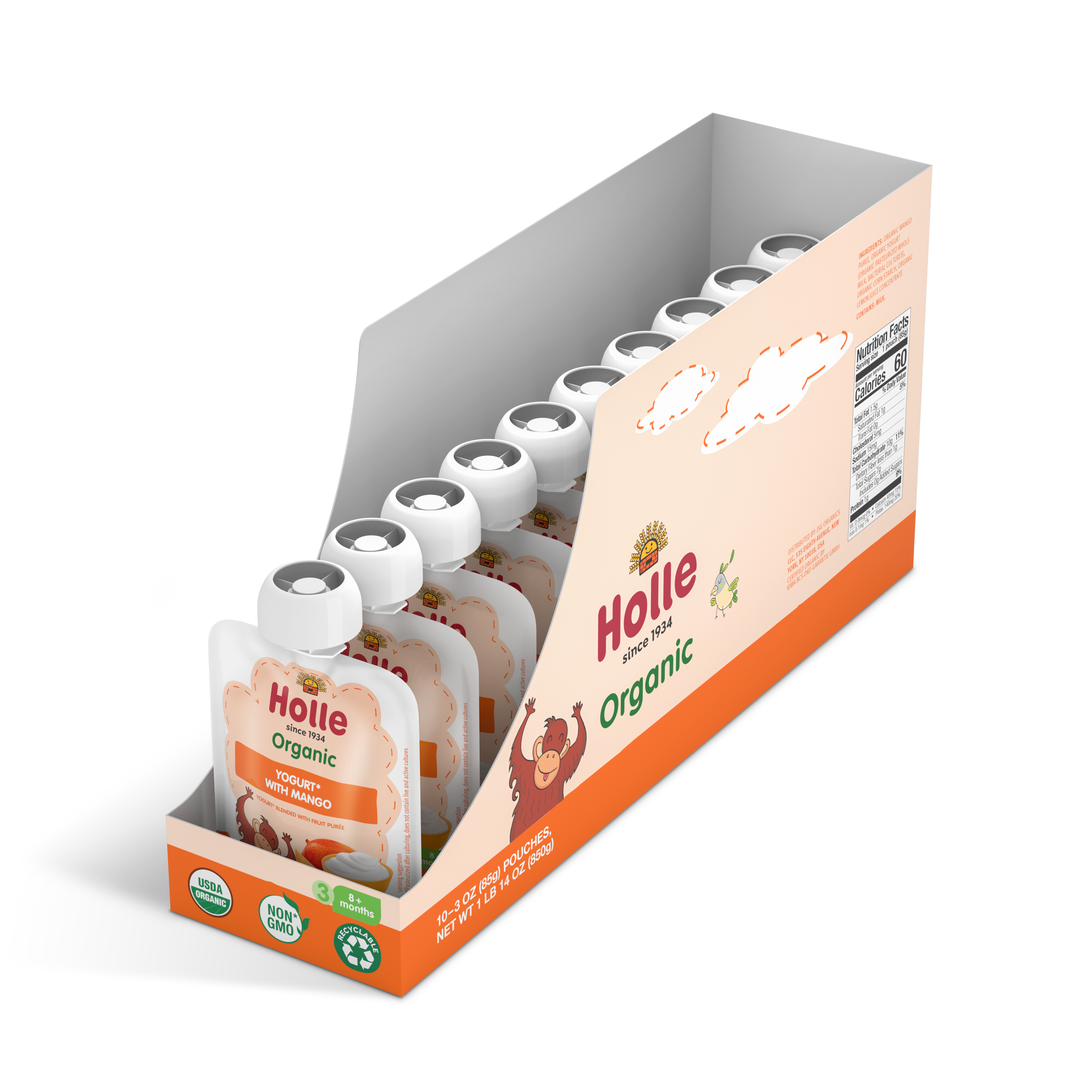 Holle Organic Yogurt Pouches - Mango by Holle USA