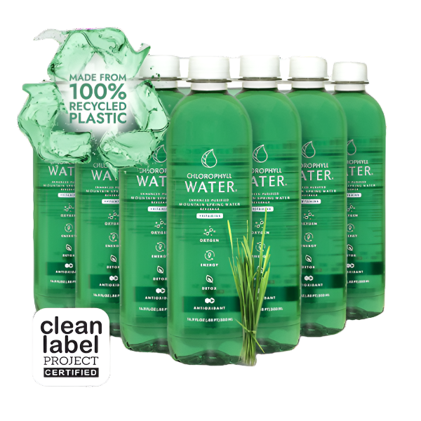 Chlorophyll Water® (Case of 12): Purified Mountain Spring Water with Essential Vitamins by Chlorophyll Water