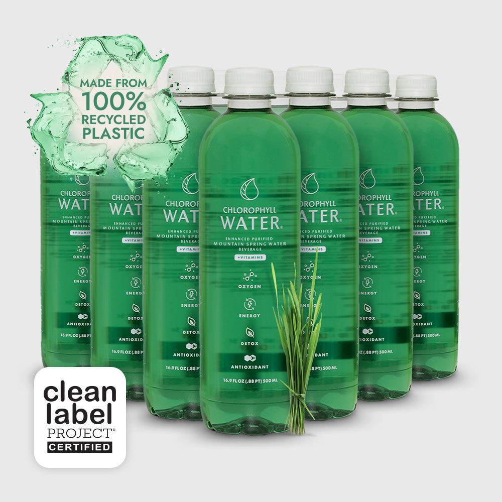 Chlorophyll Water® (Case of 12): Purified Mountain Spring Water with Essential Vitamins by Chlorophyll Water