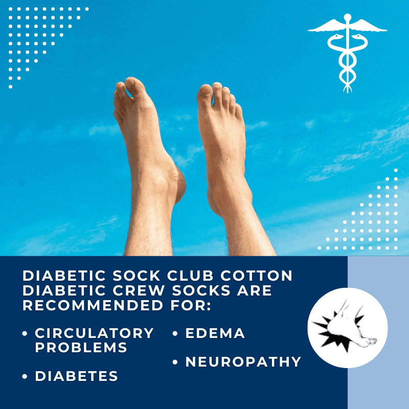 Men's Cotton Diabetic Crew Socks (6 Pair) by DIABETIC SOCK CLUB