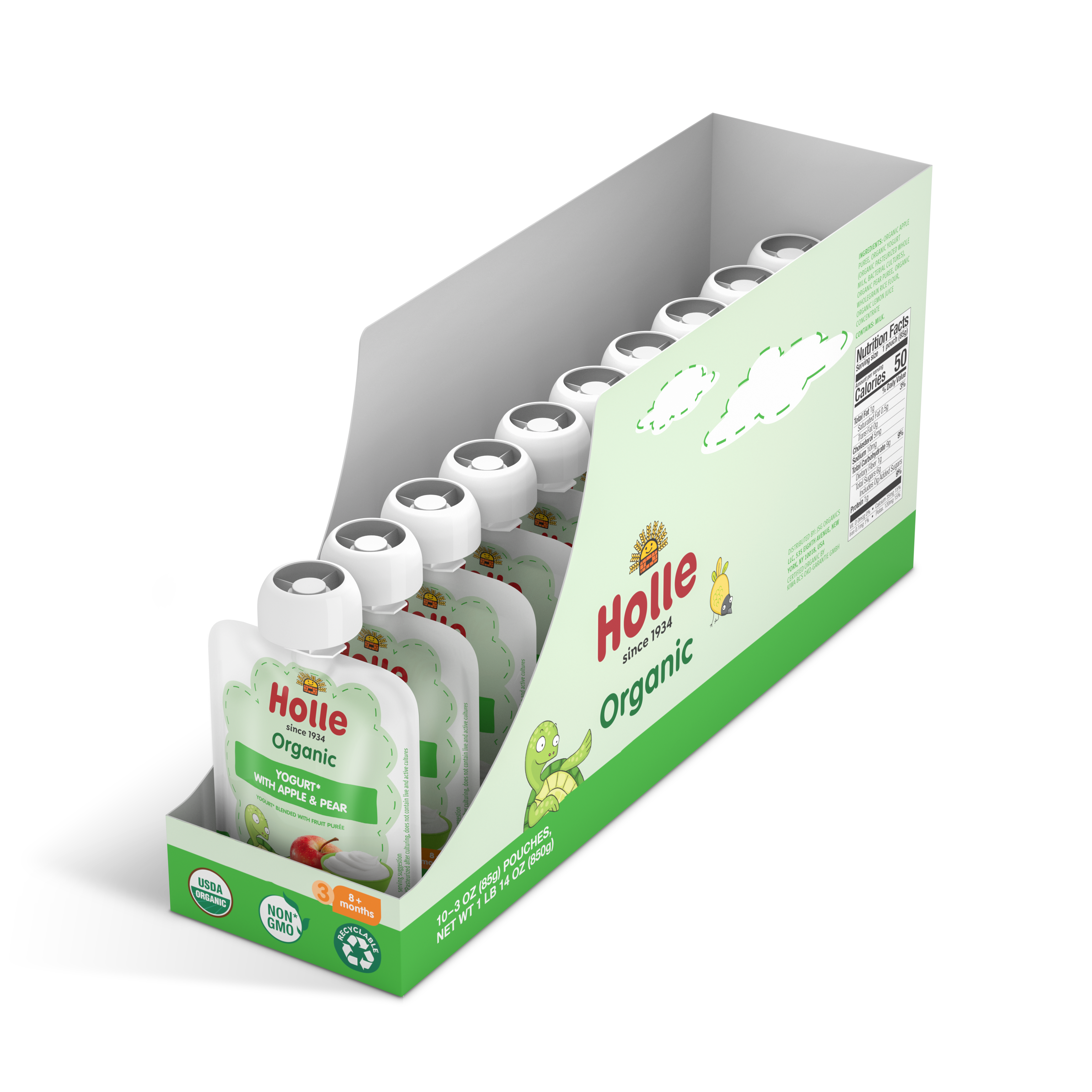 Holle Organic Yogurt Pouches - Apple & Pear by Holle USA