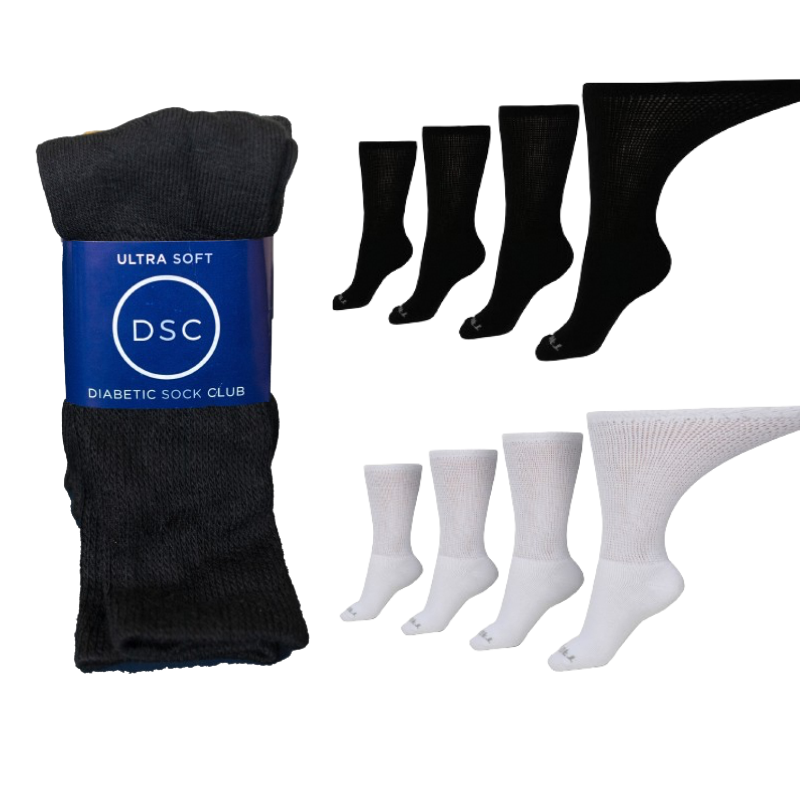 Women's Ultra-Soft Upper Calf Diabetic Socks (4 Pair) by DIABETIC SOCK CLUB