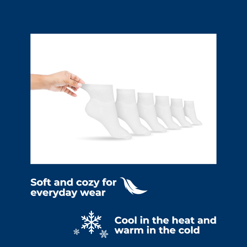 Men's Cotton Diabetic Ankle Socks (6 Pair) by DIABETIC SOCK CLUB