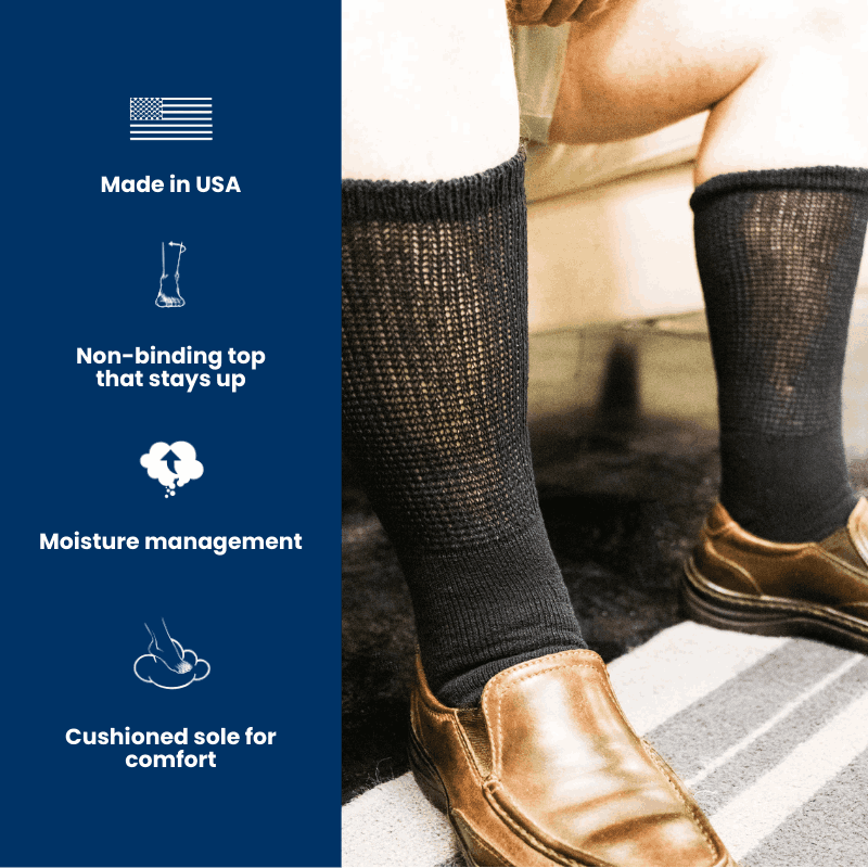 Men's Ultra-Soft Upper Calf Diabetic Socks (4 Pair) by DIABETIC SOCK CLUB