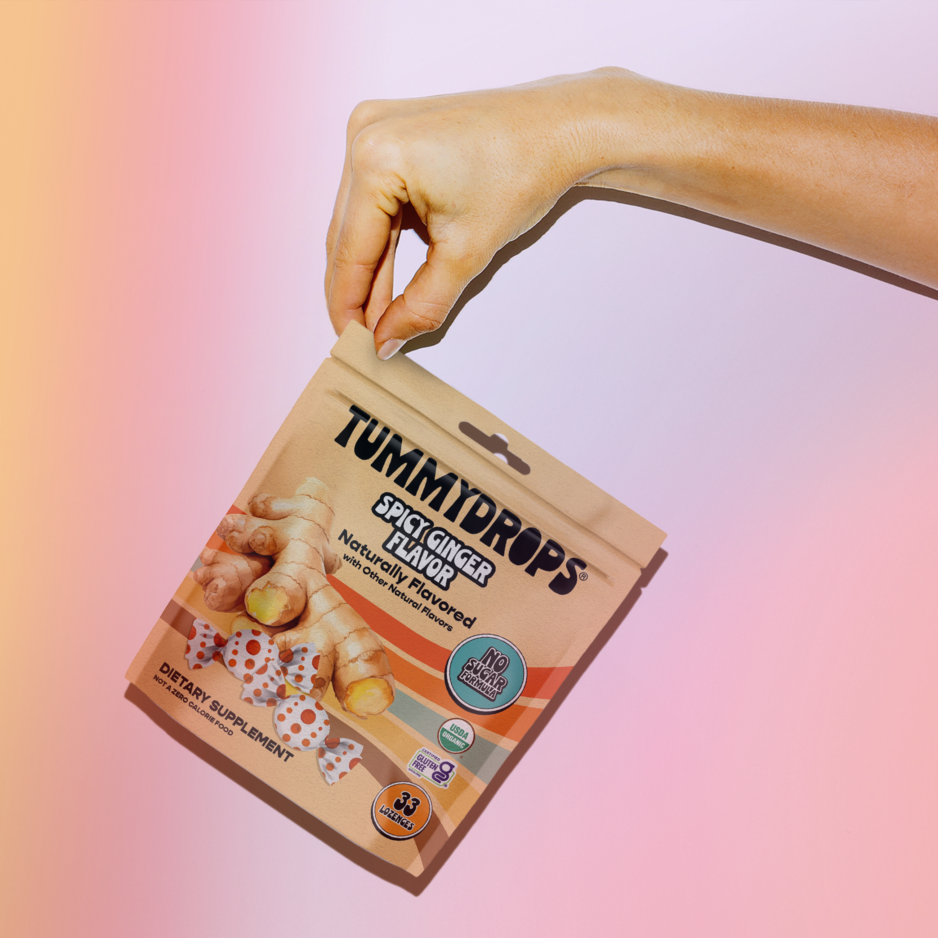 No Sugar Organic Ginger Tummydrops, 33 ct