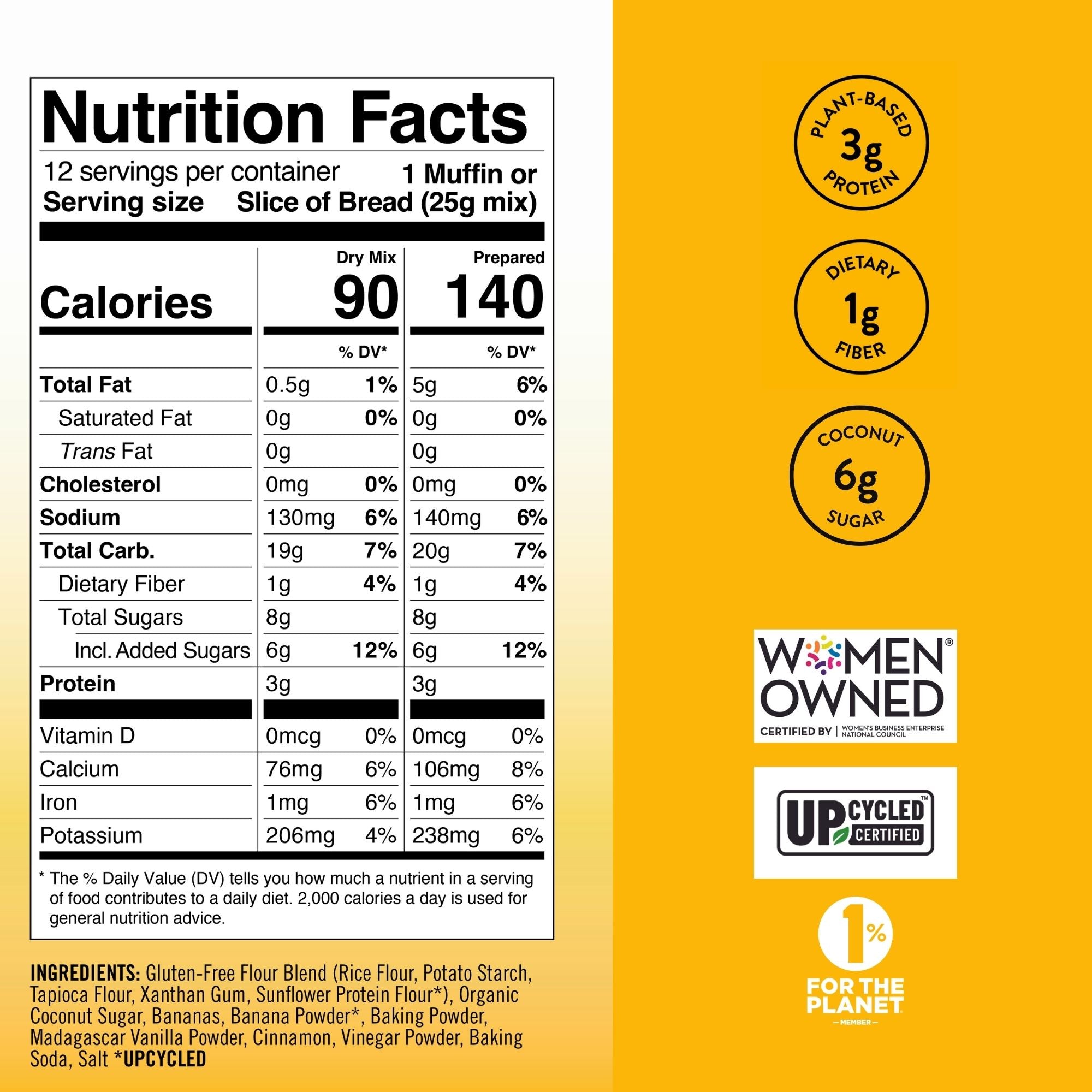 Bake Me Healthy Banana Bread & Muffin Plant-Based Baking Mix by Farm2Me