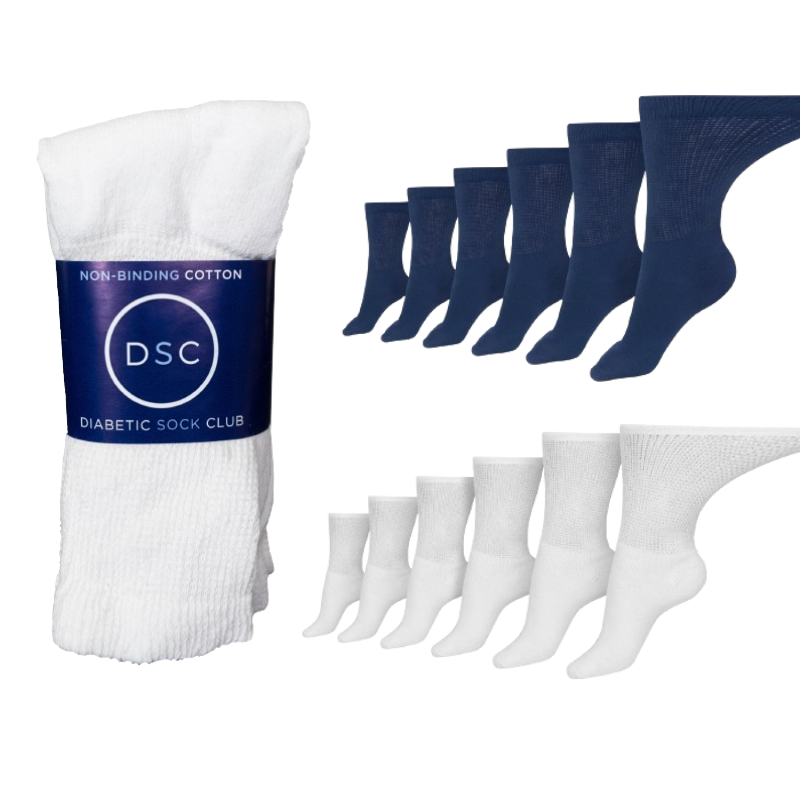 Men's Cotton Diabetic Crew Socks (6 Pair) by DIABETIC SOCK CLUB
