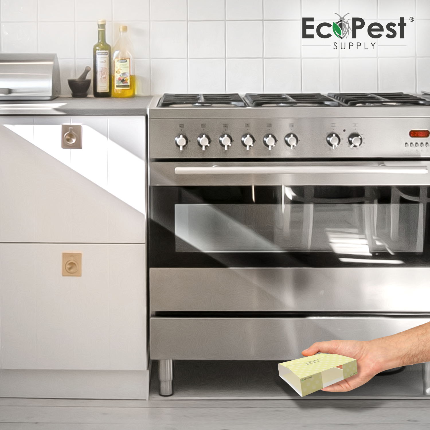 Roach Glue Traps – 12 Pack | Sticky Indoor Pest Control Trap for Cockroaches by EcoPest Supply