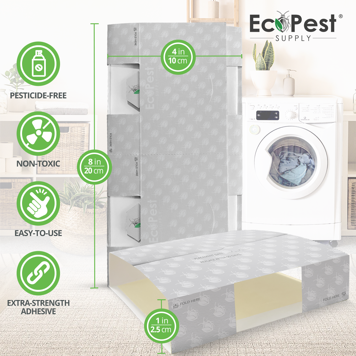 Silverfish Glue Traps – 20 Pack | Sticky Indoor Pest Control Trap for Silverfish by EcoPest Supply