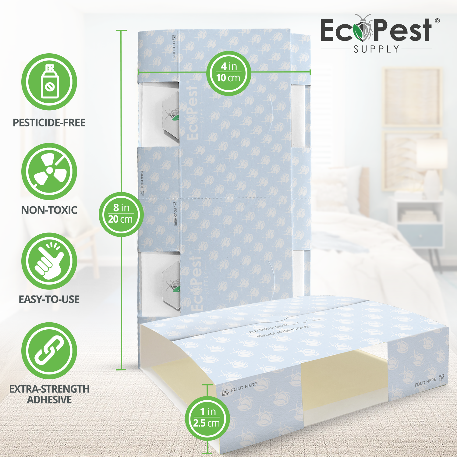 Spider Glue Traps – 20 Pack | Sticky Indoor Pest Control Trap for Spiders by EcoPest Supply