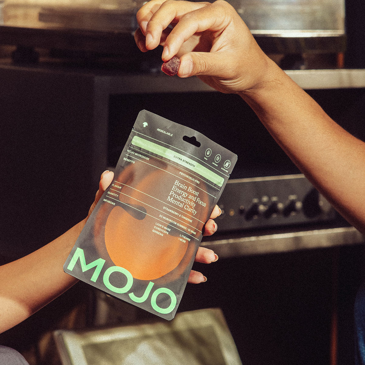 Extra Strength Brain Boost Gummies - Strawberry Tangerine by Mojo | Mushroom Dosed Gummies