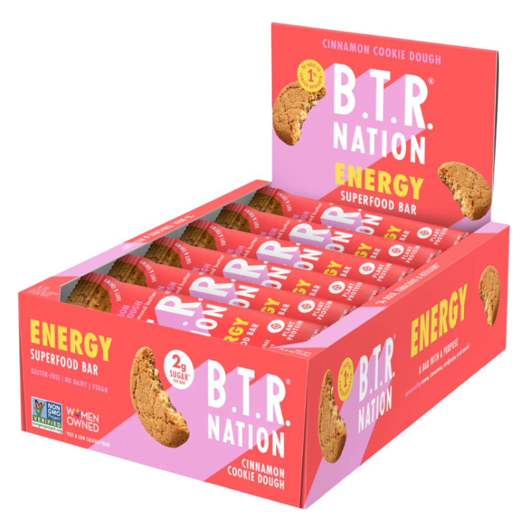 Cinnamon Cookie Dough ENERGY (12 Count) 🍪 by B.T.R. Bar