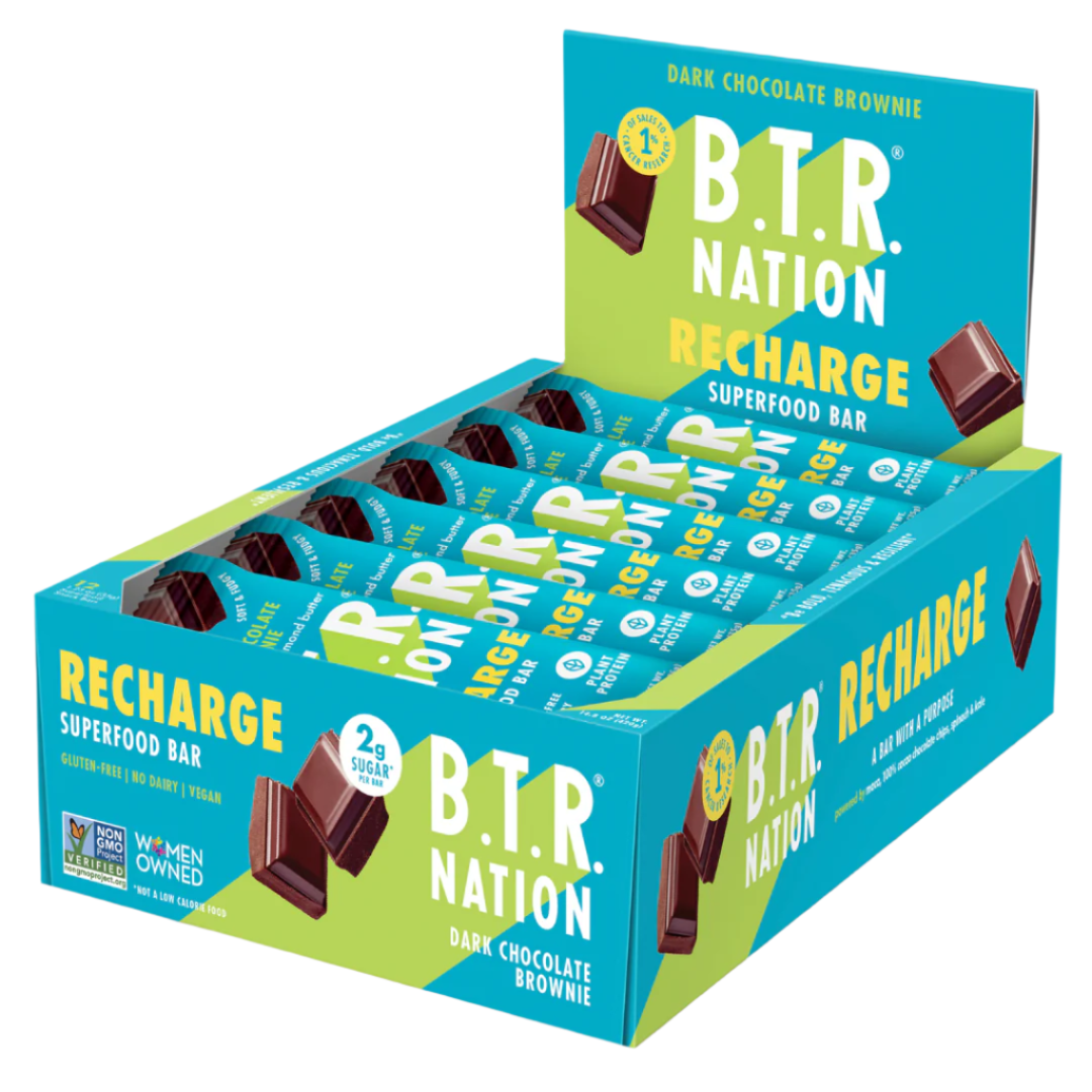 Dark Chocolate Brownie RECHARGE (12 Count) 🍫 by B.T.R. Bar