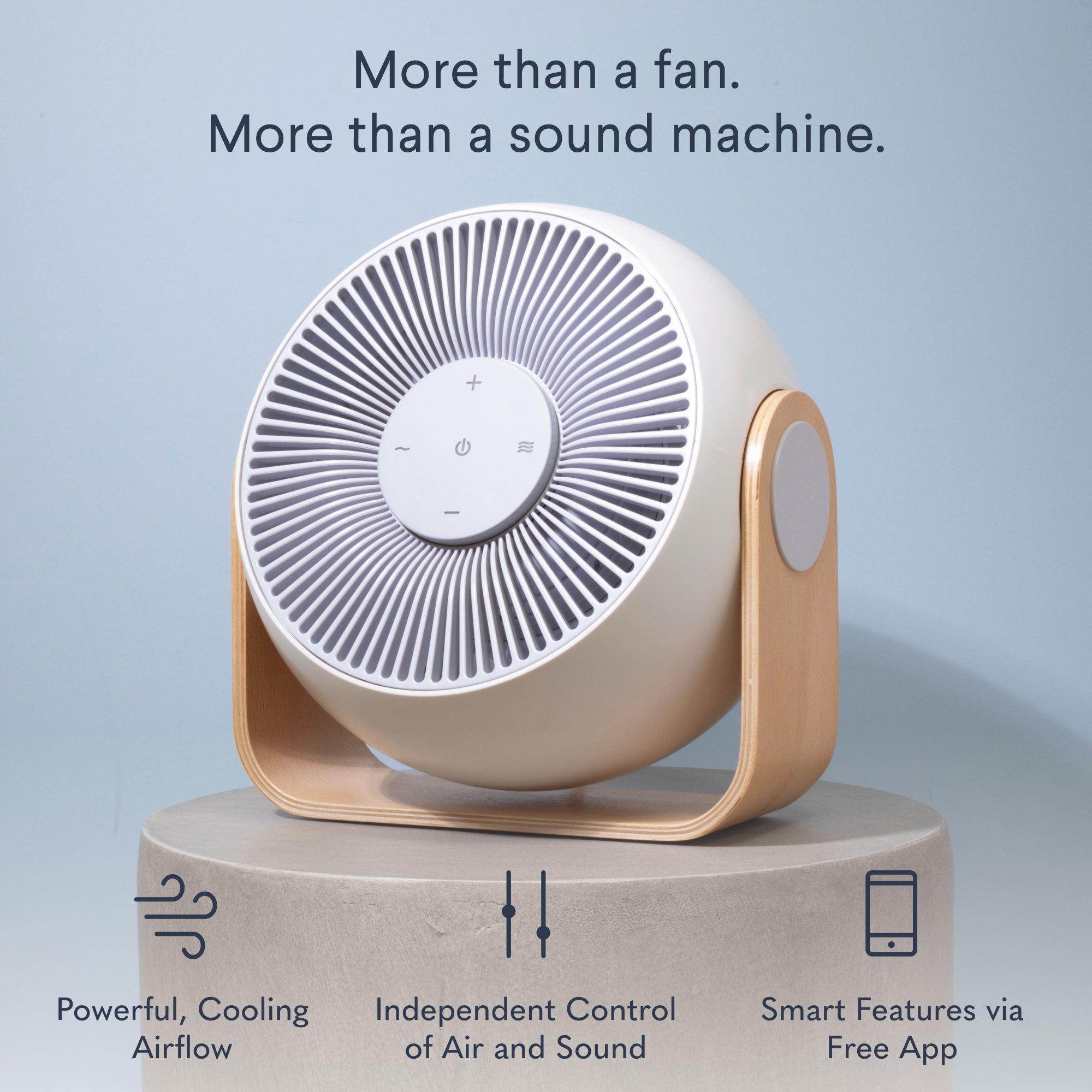 Breez 2-in-1 Smart Bedroom Fan & White Noise Machine