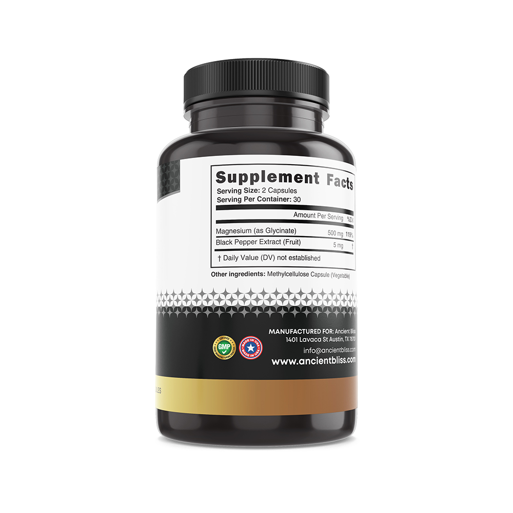 Magnesium Glycinate 200 mg – 60 Capsules