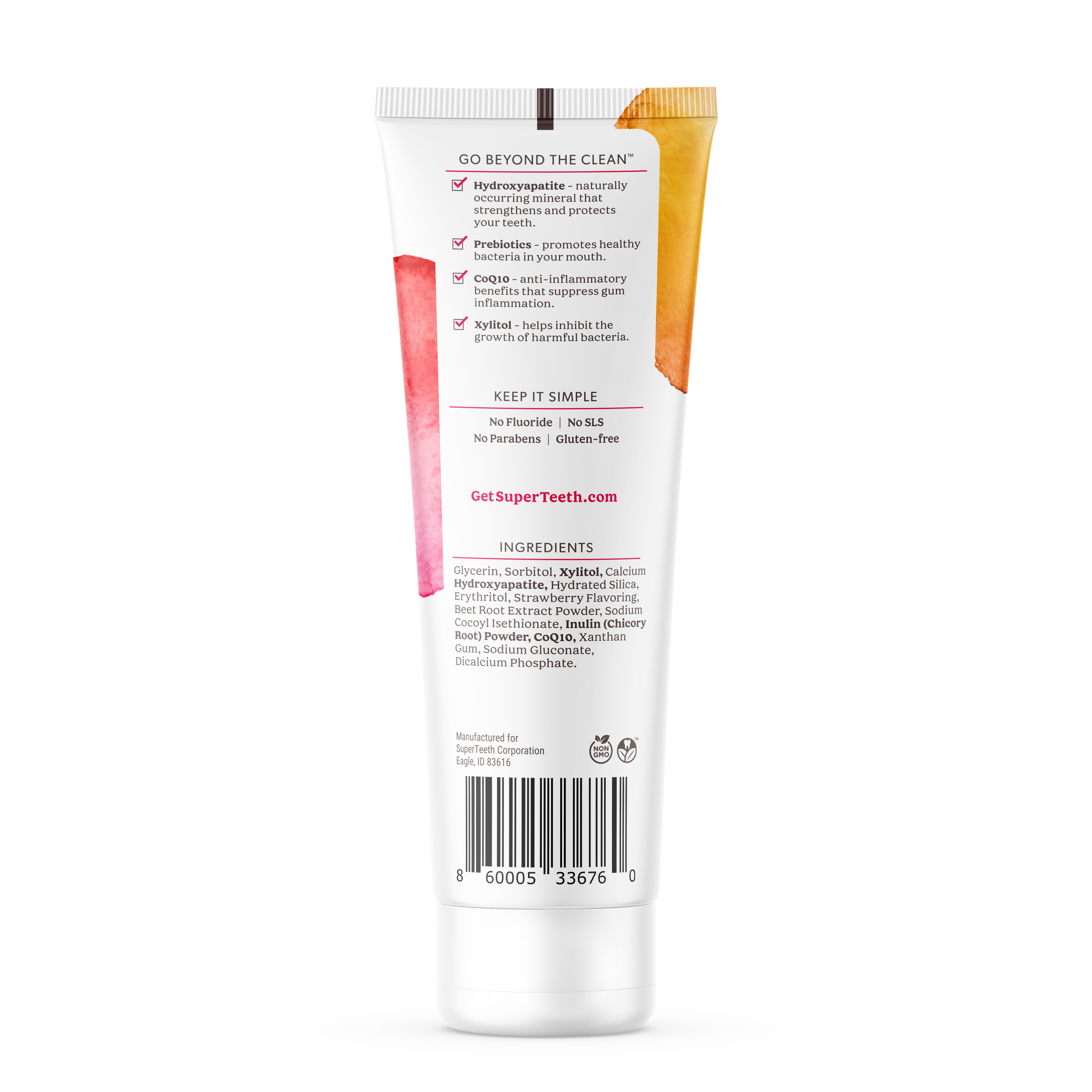 Prebiotic Mineral Toothpaste with Hydroxyapatite - Strawberry