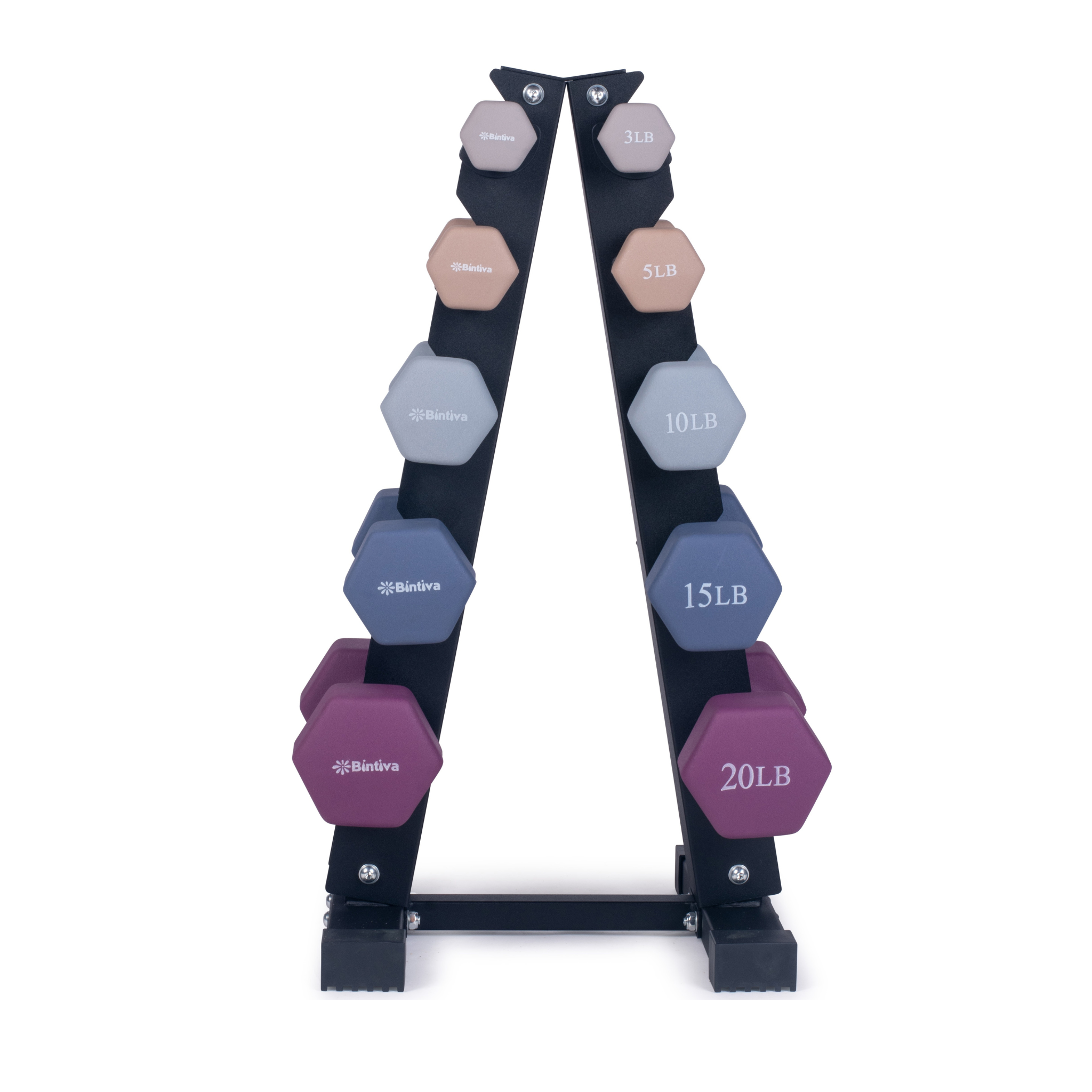 Neoprene Hexagon shaped dumbbells - Earth Tones by Bintiva