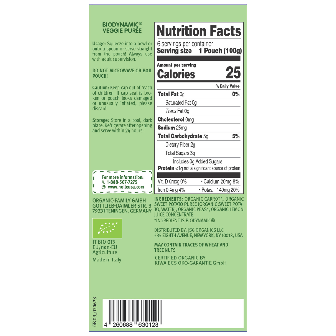 Holle Baby Food Pouches - Organic Veggie Puree - Veggie Bunny by Holle USA