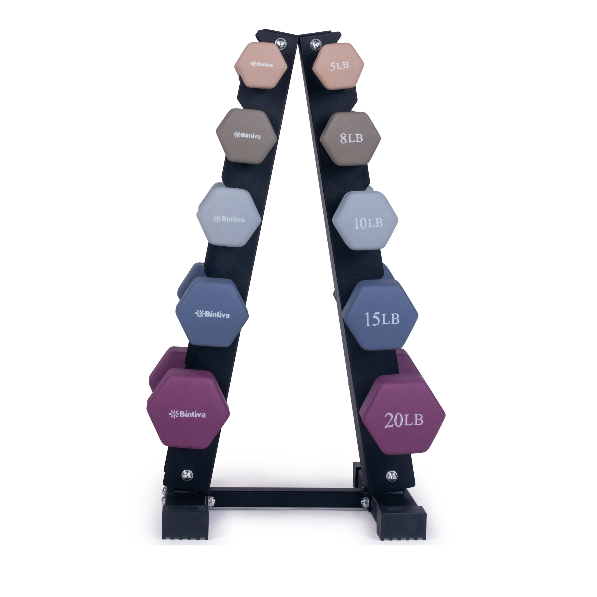 Neoprene Hexagon shaped dumbbells - Earth Tones by Bintiva