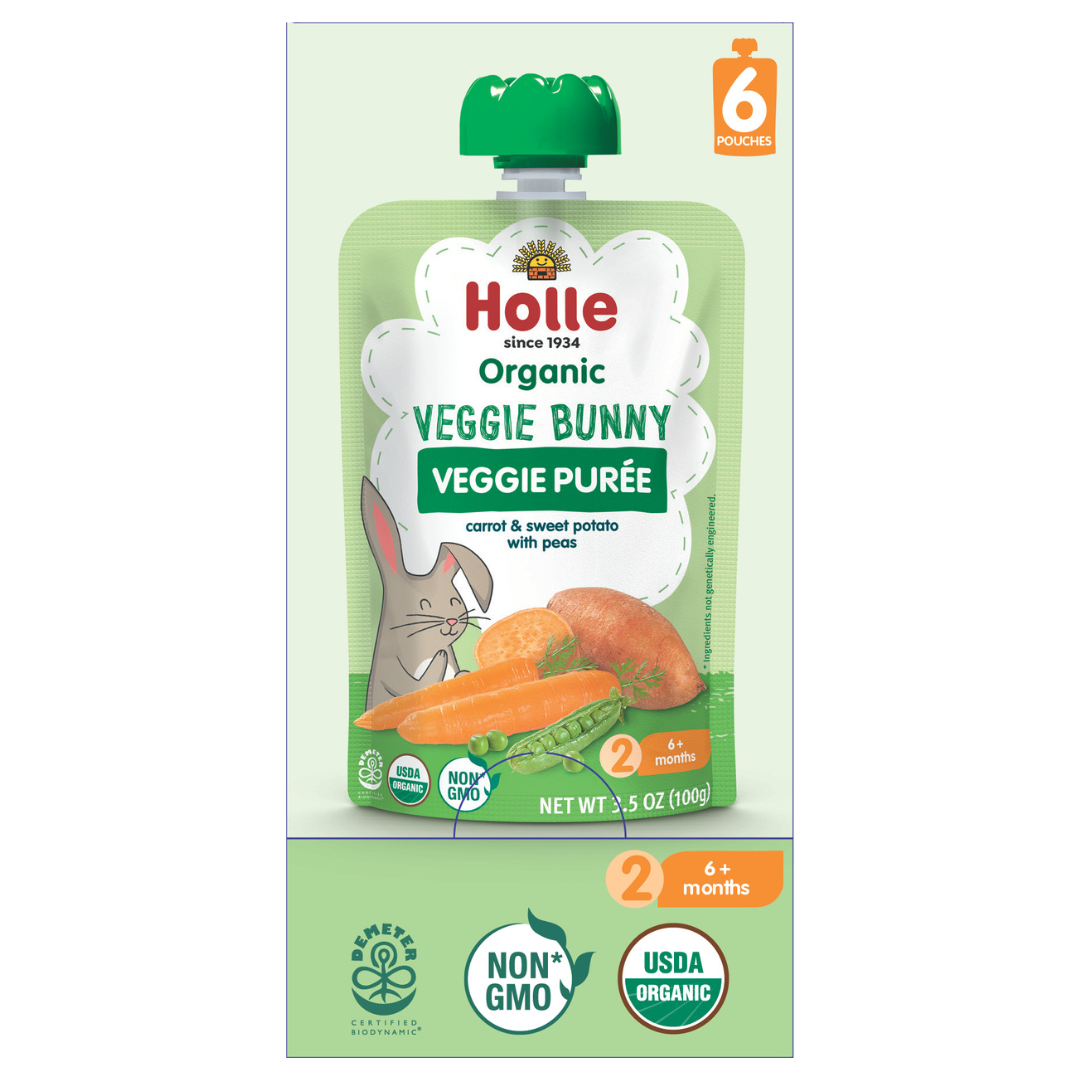 Holle Baby Food Pouches - Organic Veggie Puree - Veggie Bunny by Holle USA
