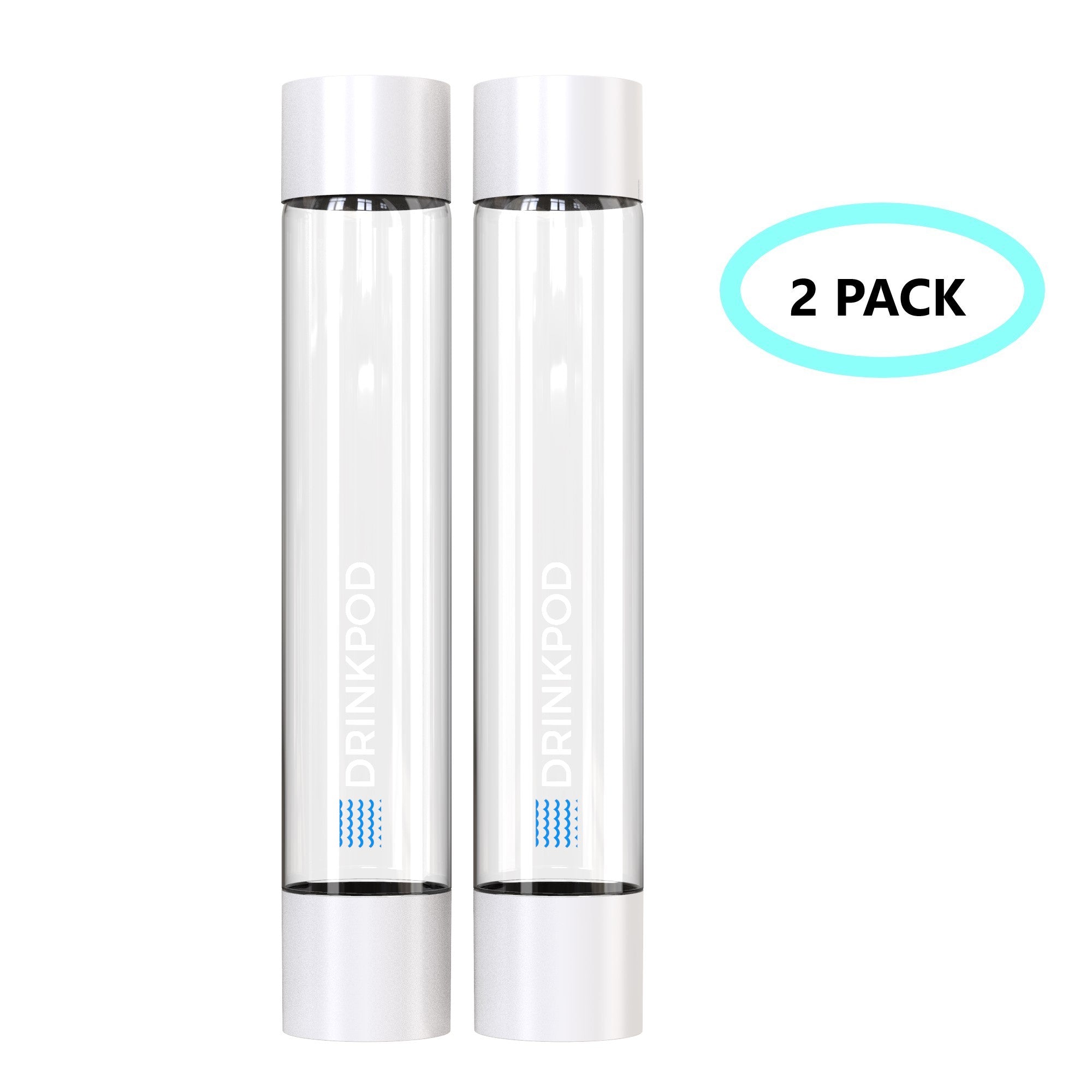 Fizzpod Bottles 2 Pack & Optional Cleaning Brush by Drinkpod