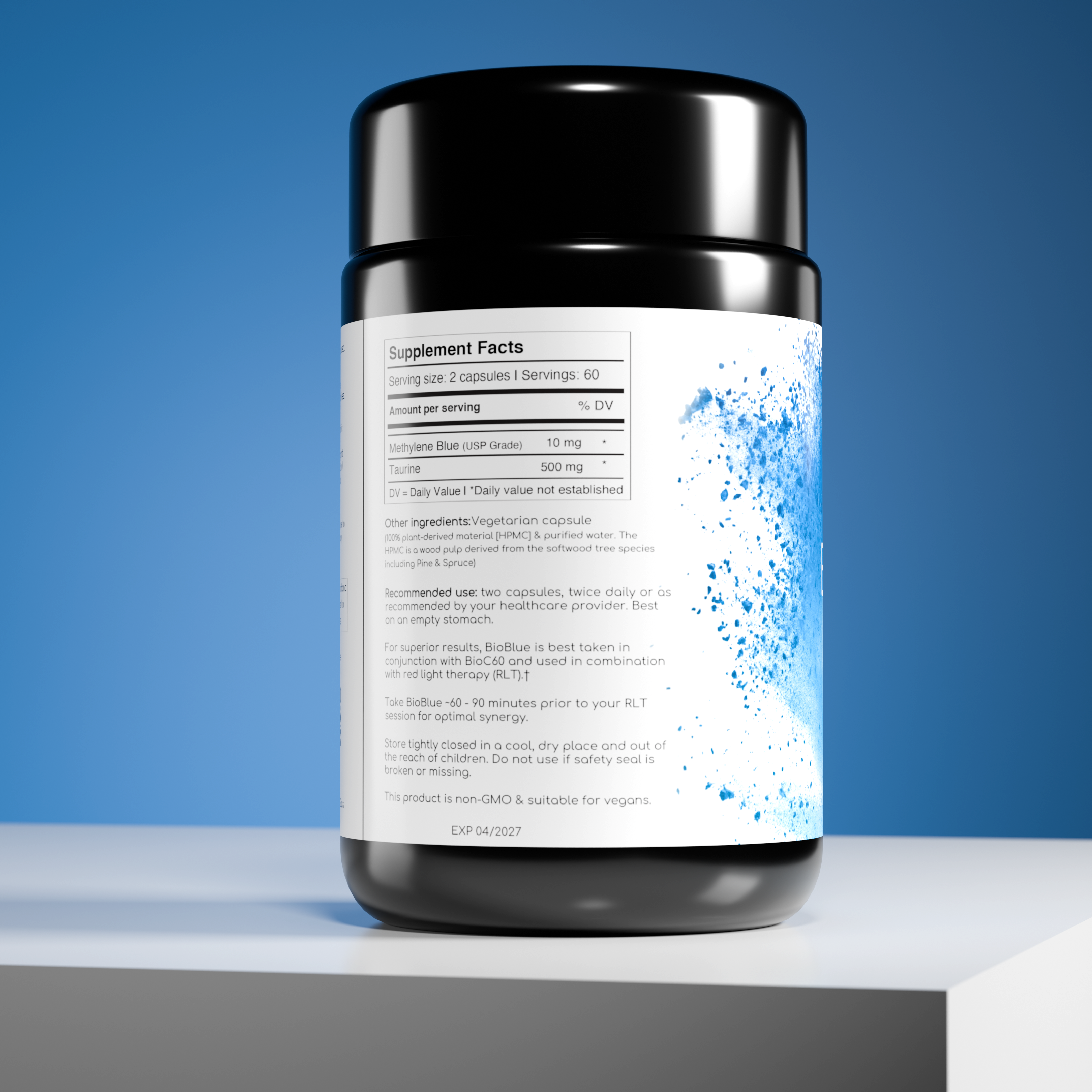 BioBlue Capsules - Methylene Blue & Taurine Supplement for Brain Health & Mitochondrial Support