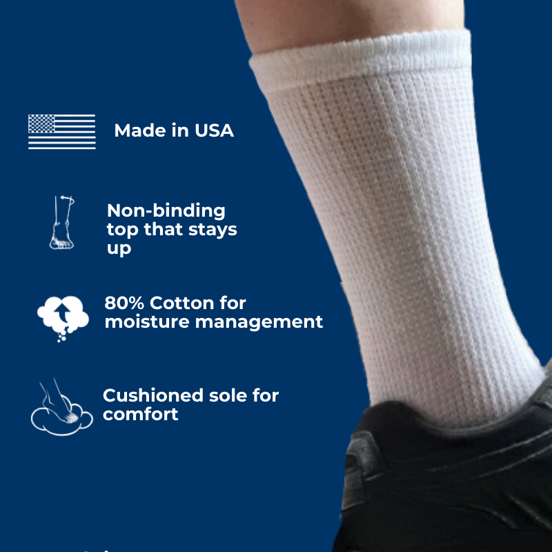 Men's Cotton Diabetic Crew Socks (6 Pair) by DIABETIC SOCK CLUB