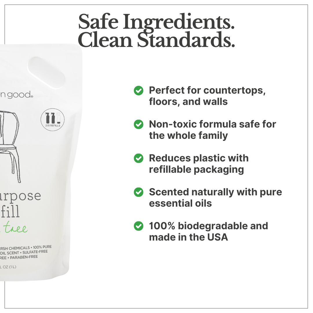 All Purpose Cleaner Refill Pouch and Glass Bottle Set by Common Good