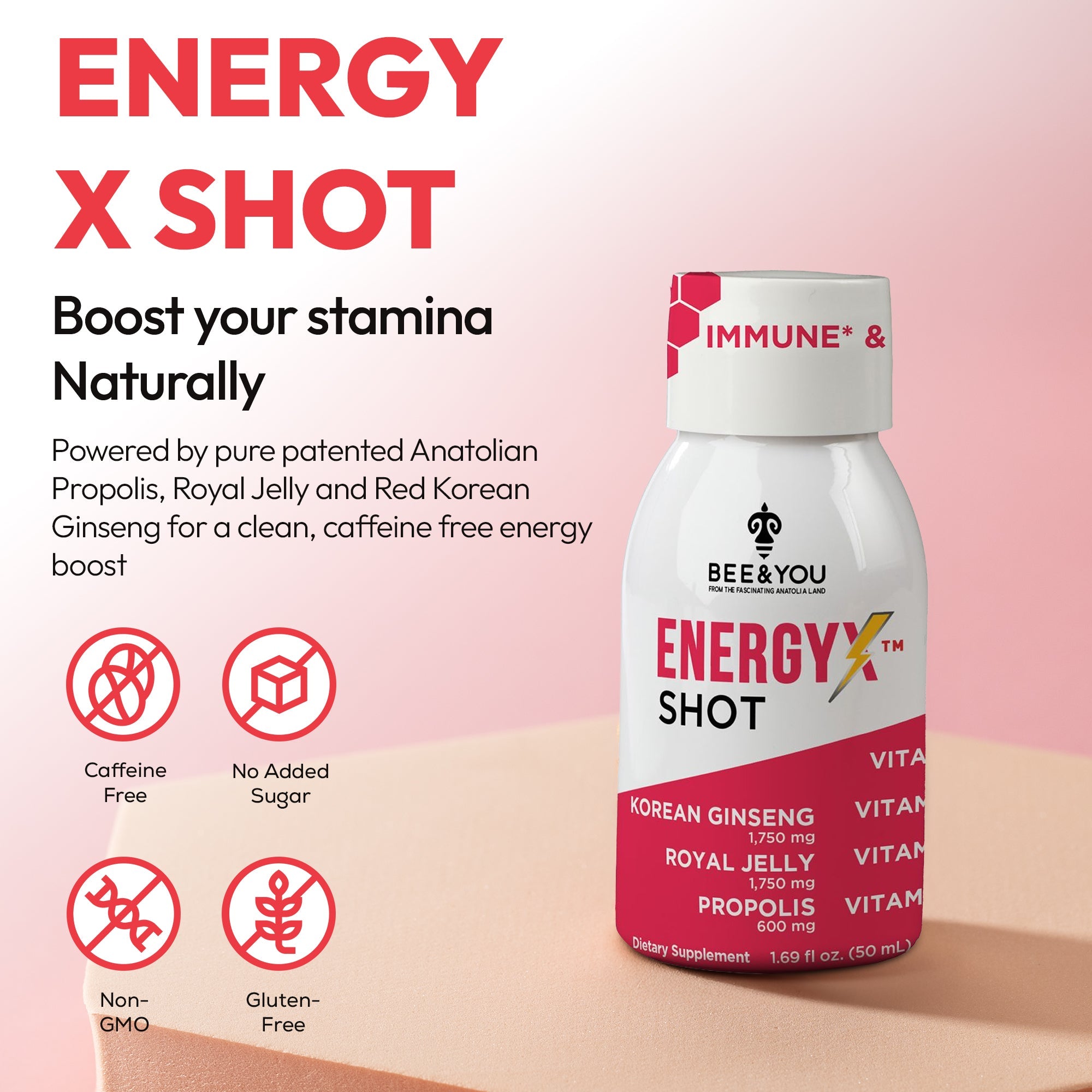 Royal Jelly, Red Korean Ginseng, Propolis Energy X Natural Shot