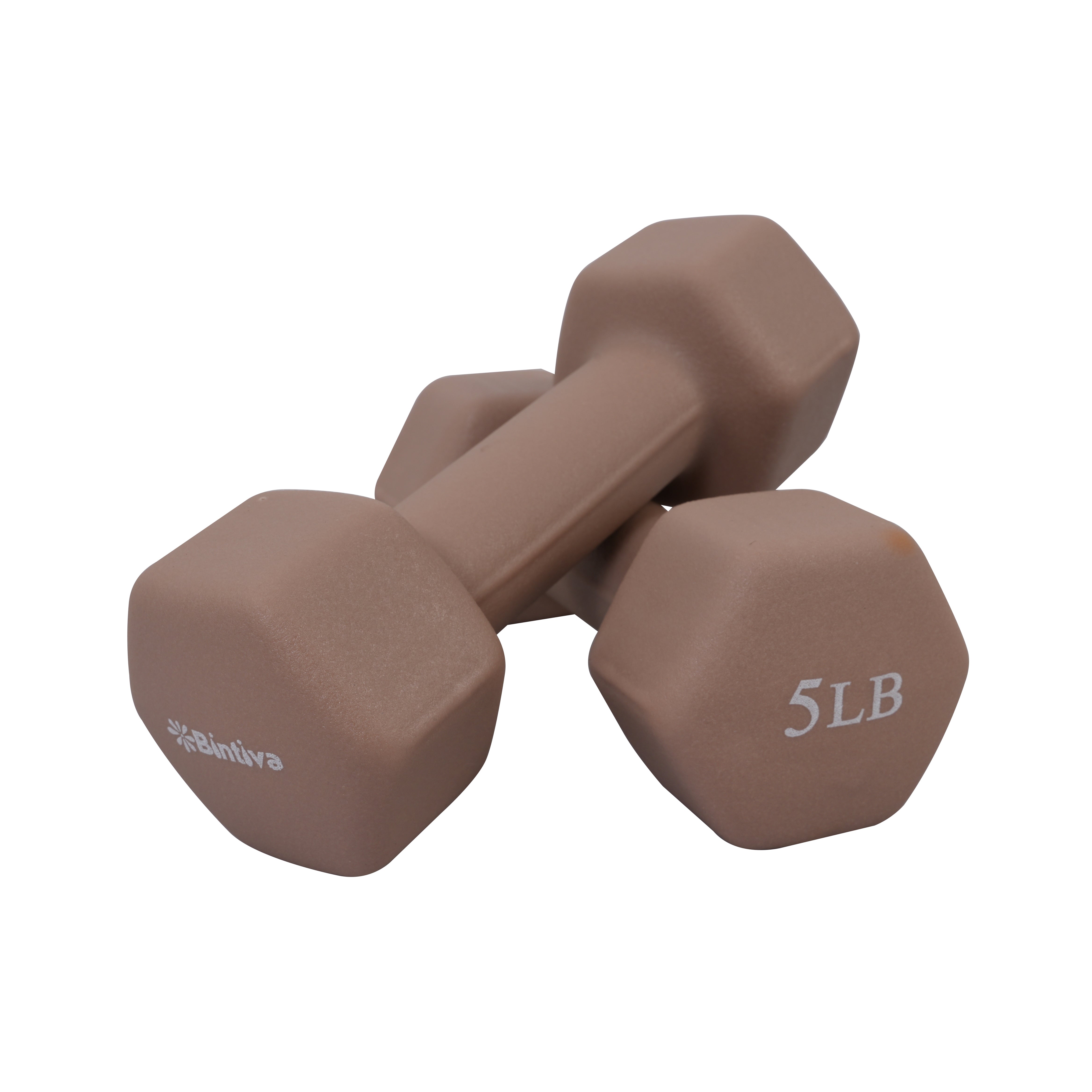 Neoprene Hexagon shaped dumbbells - Earth Tones by Bintiva