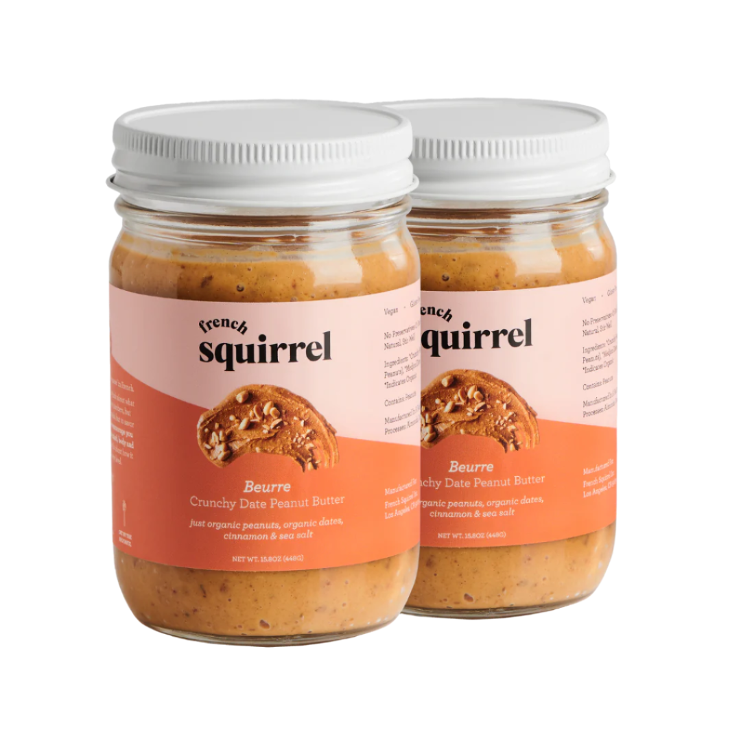 French Squirrel Beurre: Crunchy Date Peanut Butter (2-pack bundle) case by Farm2Me