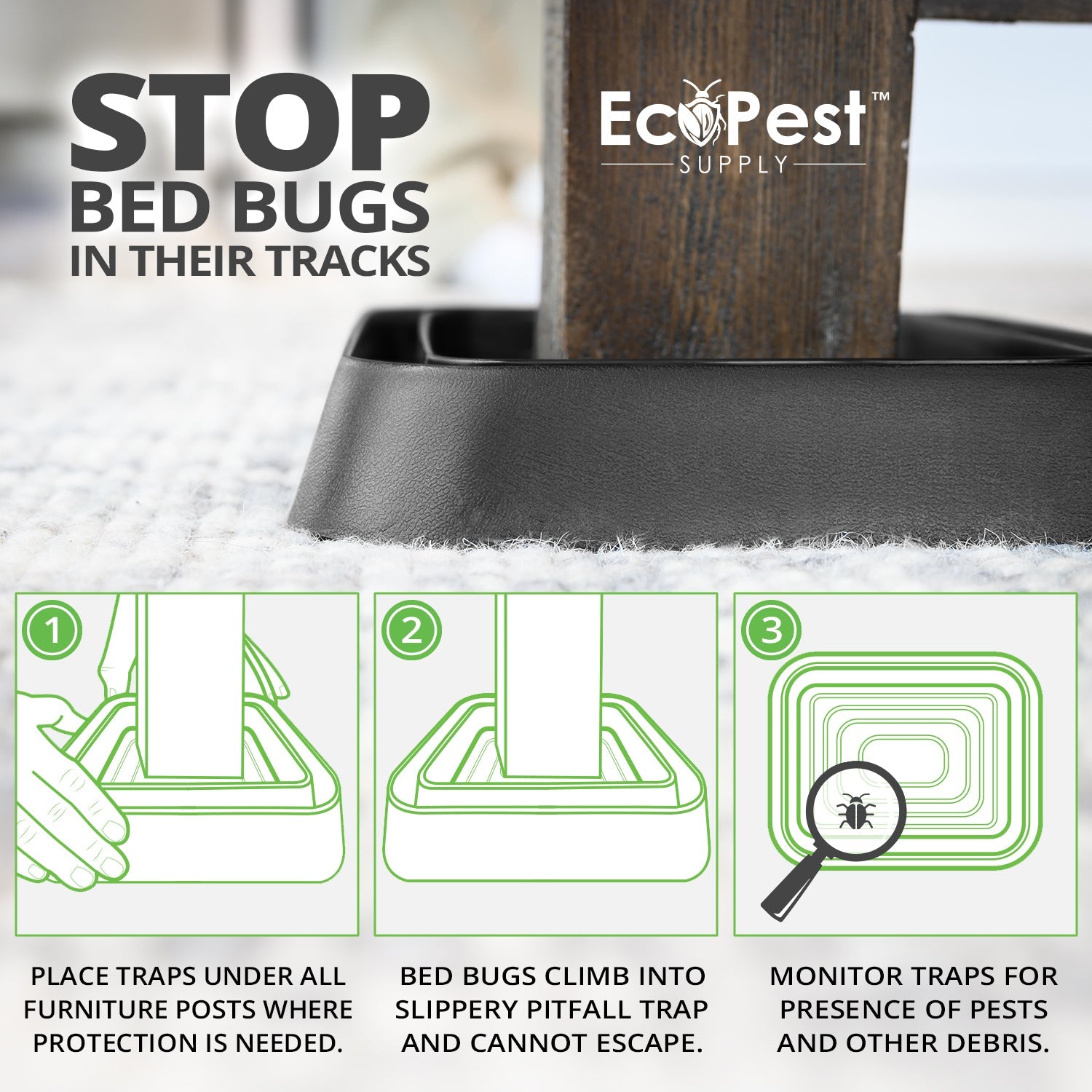 Bed Bug Blocker (XL) — 8 Pack | Interceptors, Monitors, and Traps by EcoPest Supply