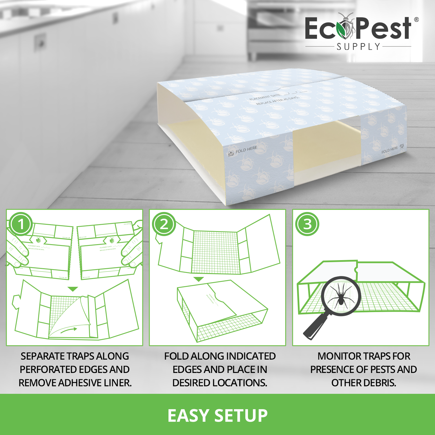 Spider Glue Traps – 20 Pack | Sticky Indoor Pest Control Trap for Spiders by EcoPest Supply