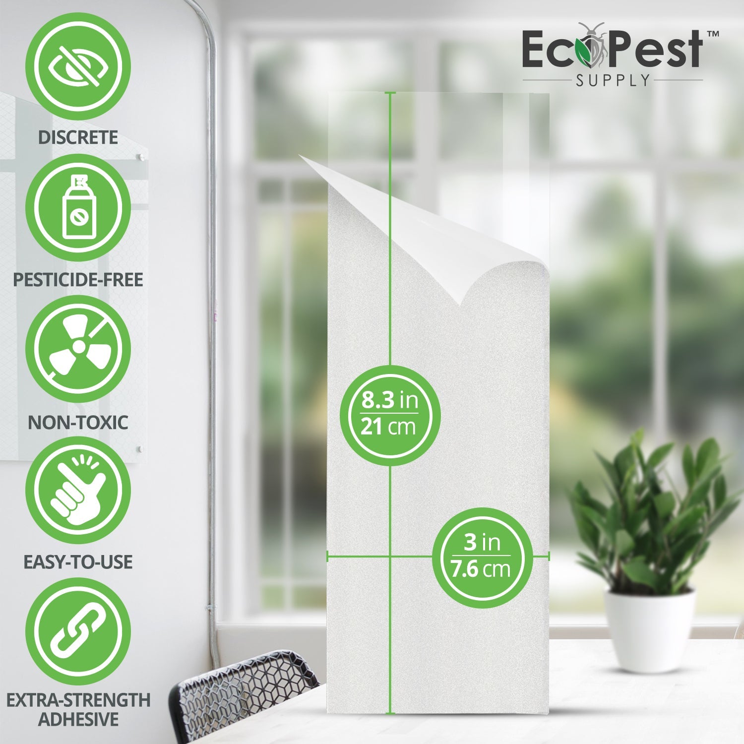 Window Fly Traps – 25 Pack | Transparent Sticky Fly Trap for Windows by EcoPest Supply