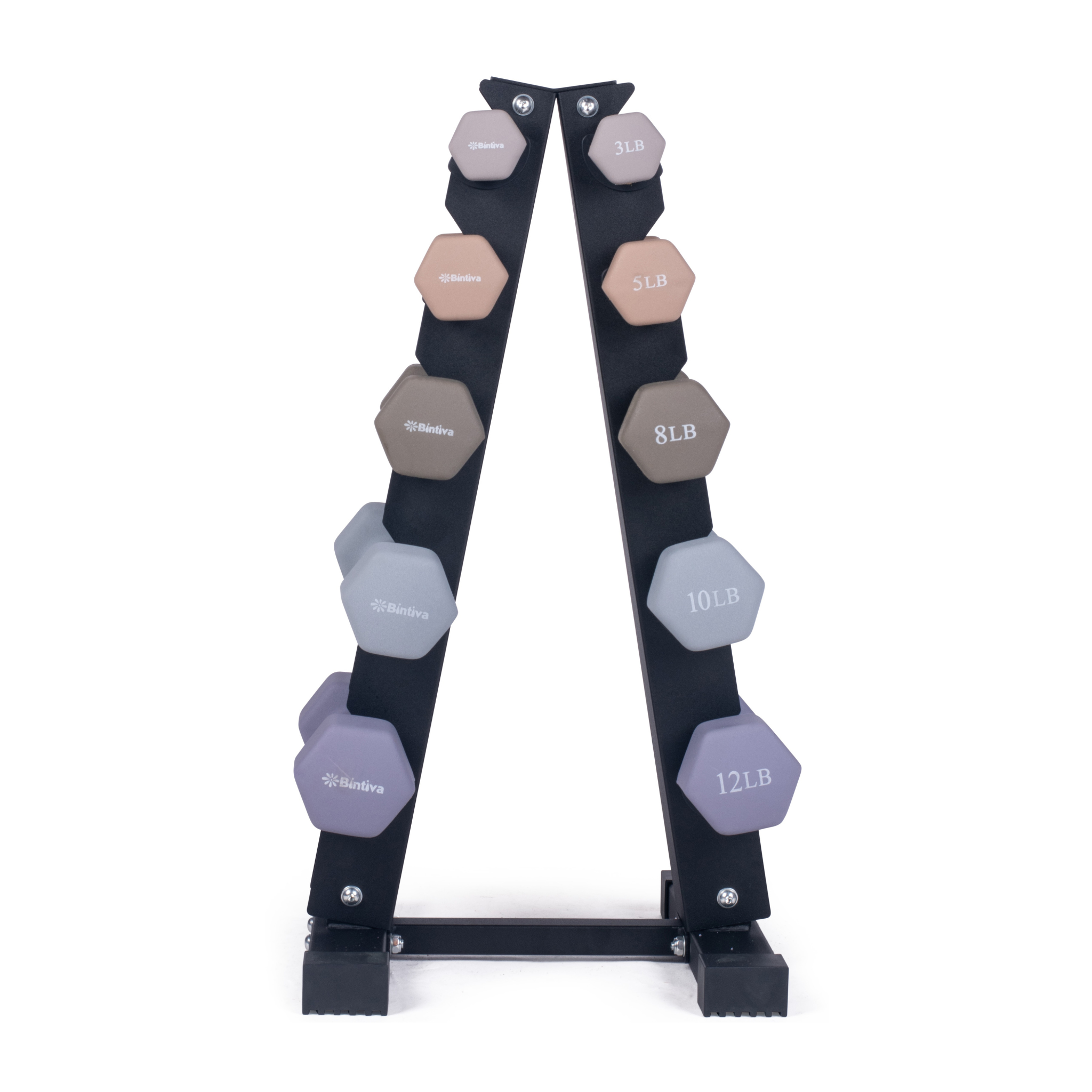 Neoprene Hexagon shaped dumbbells - Earth Tones by Bintiva