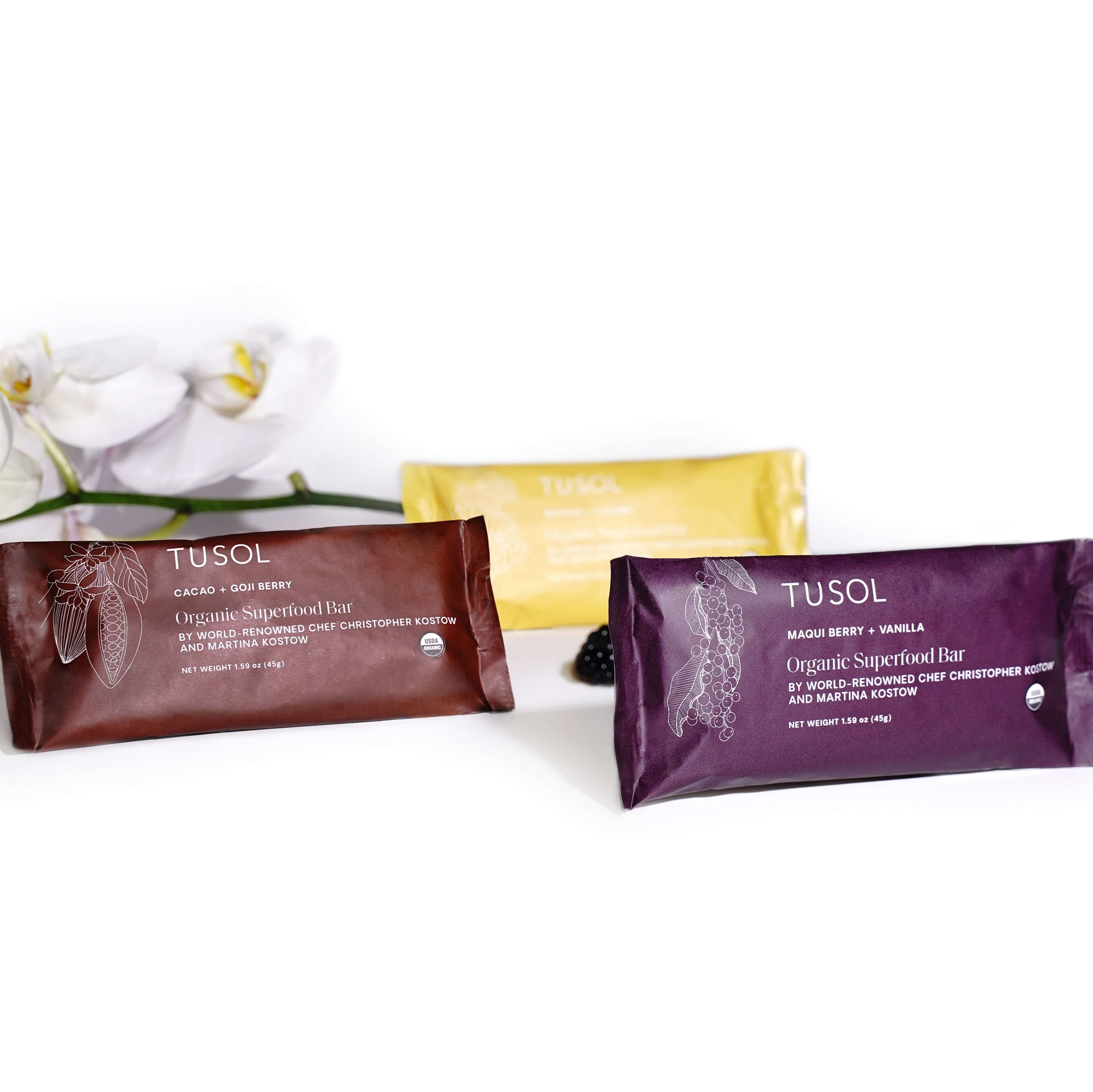 Cacao + Goji Berry Protein Bar (8 Pk) by TUSOL Wellness