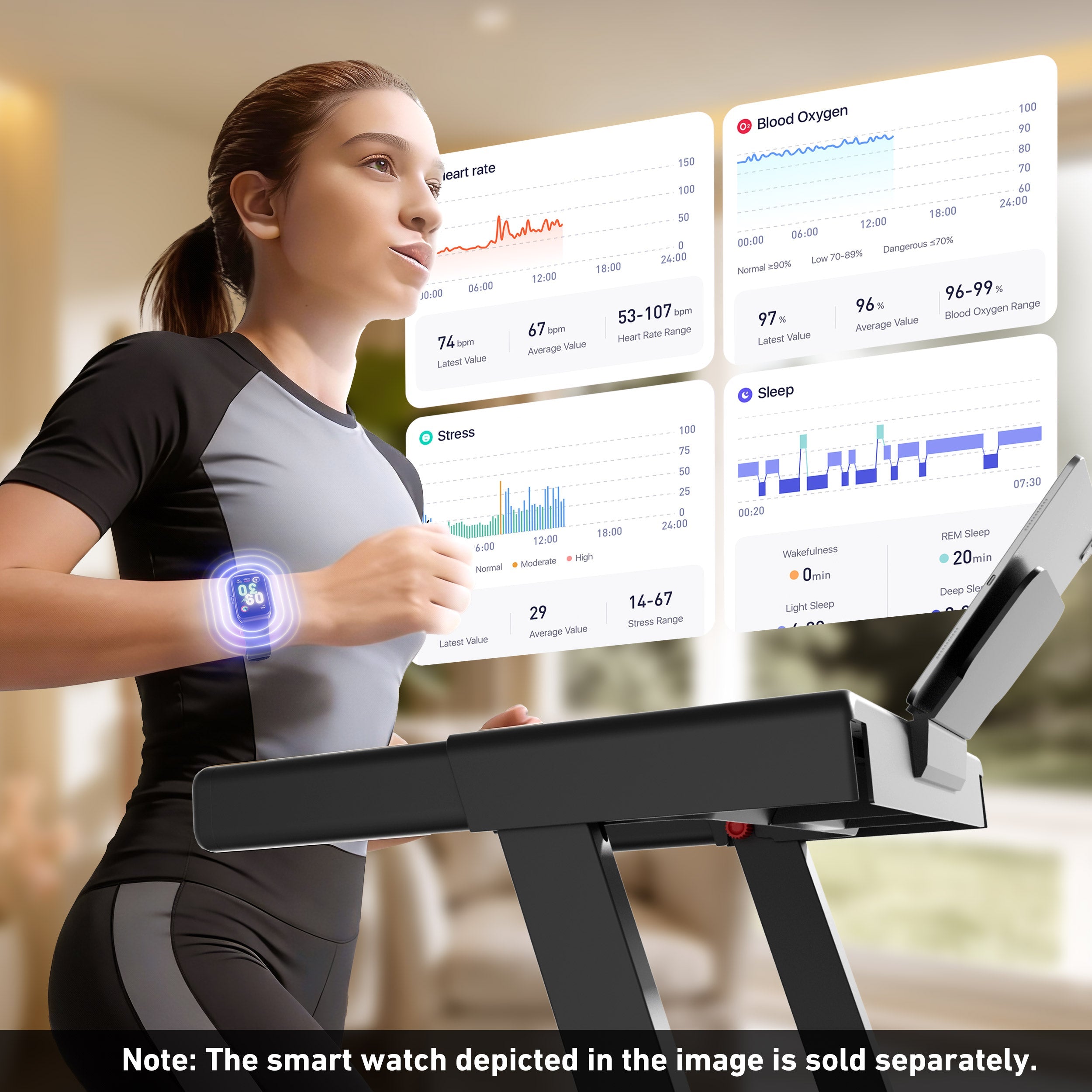 DeerRun All-New 2026 A1 Pro Move+ Smart Foldable Treadmill with 6% Incline & NFC | 350 lbs, 10 mph, Black