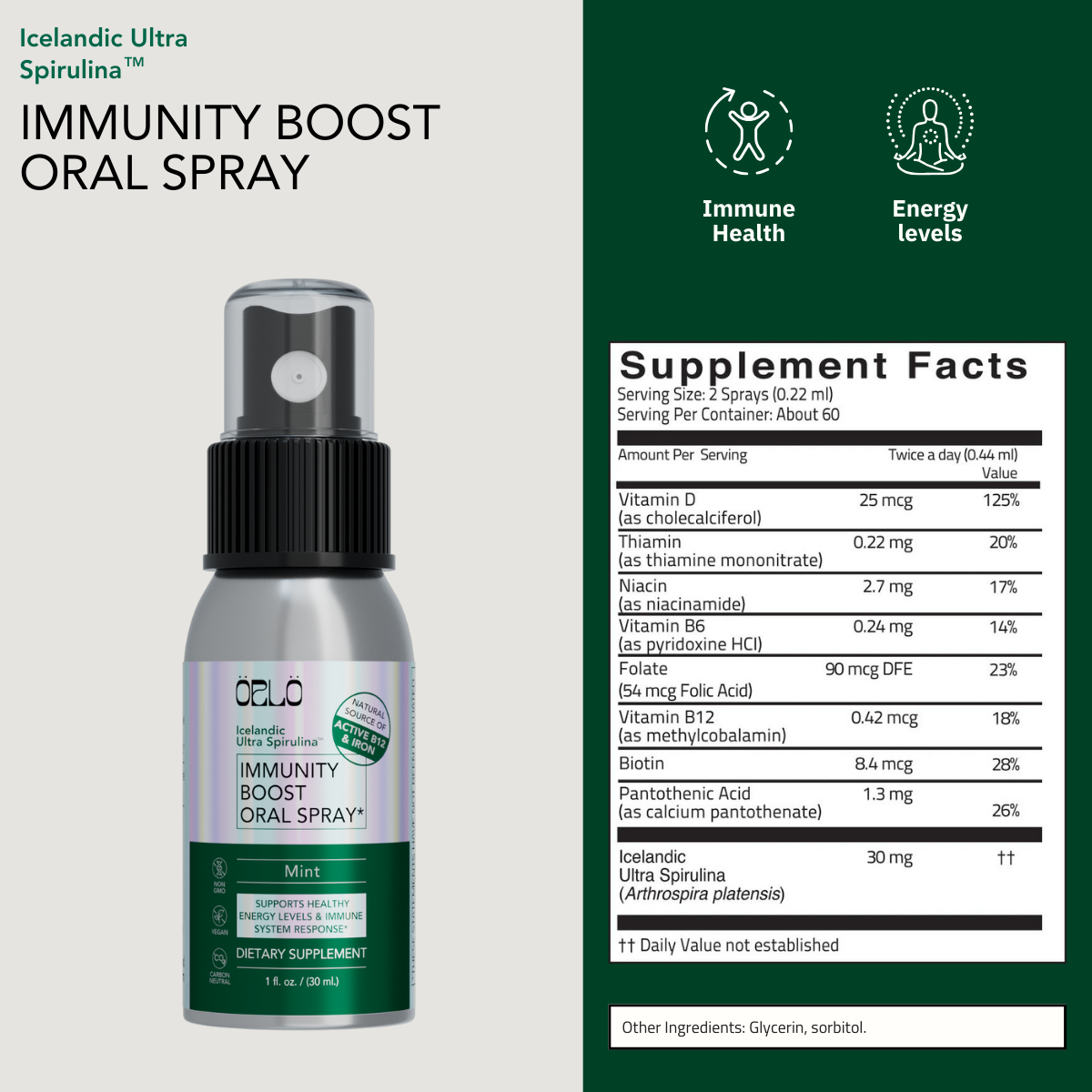 Icelandic Ultra Spirulina™ Immunity Boost by ÖRLÖ
