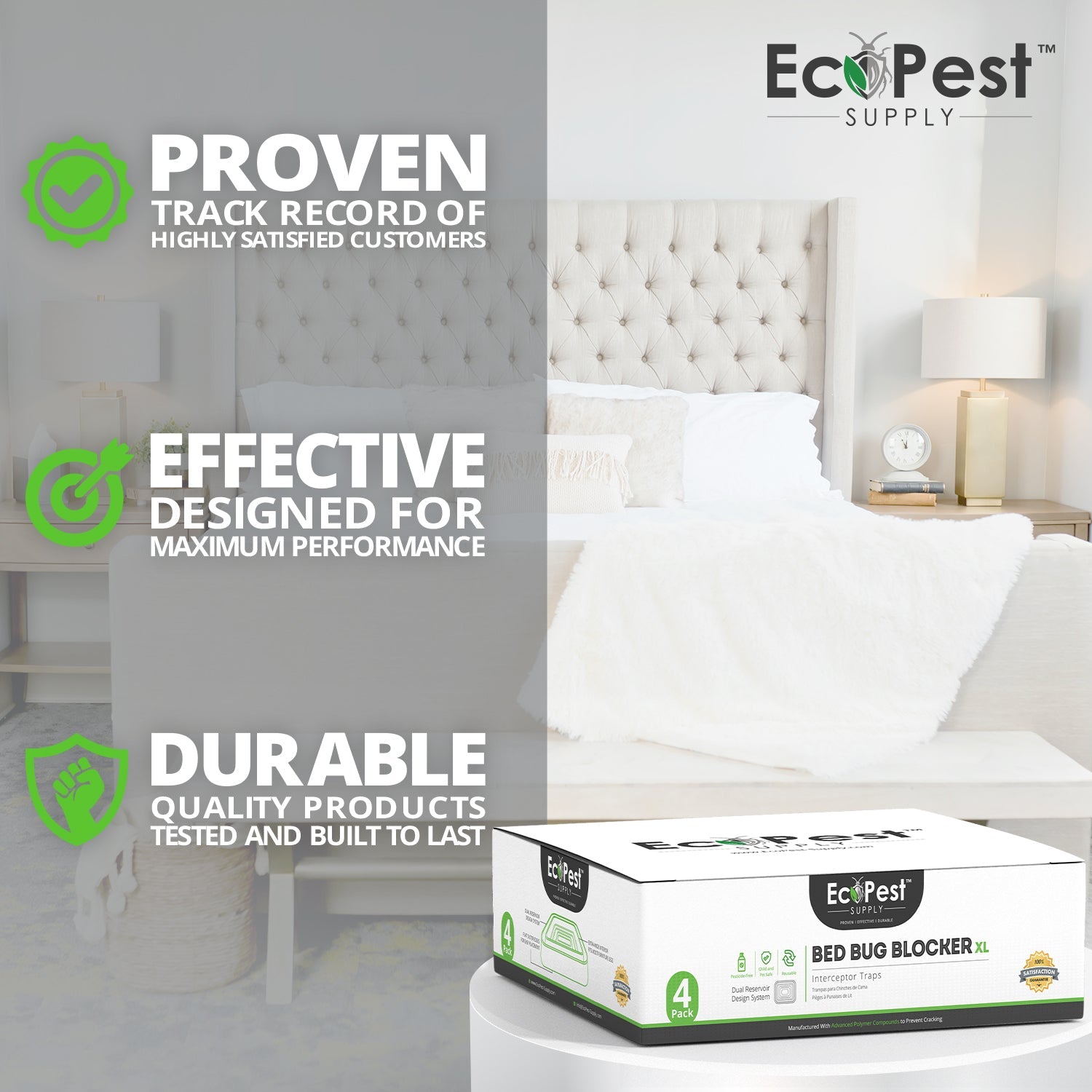 Bed Bug Blocker (XL) — 4 Pack | Interceptors, Monitors, and Traps by EcoPest Supply