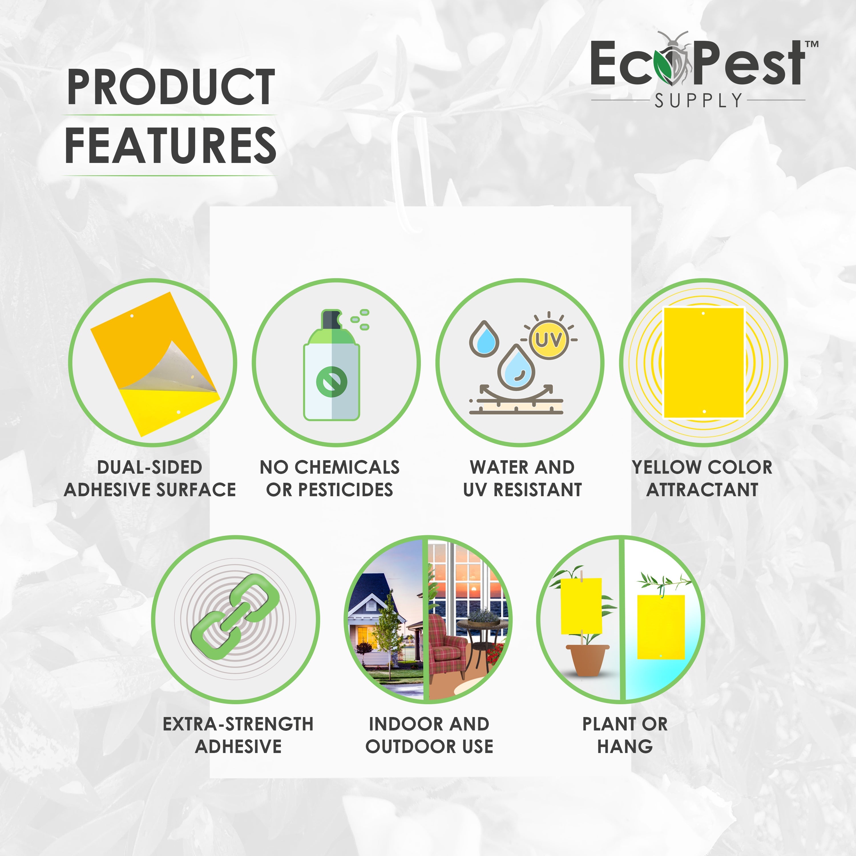 Extra-Wide Sticky Fly Traps (Yellow) — 20 Pack by EcoPest Supply