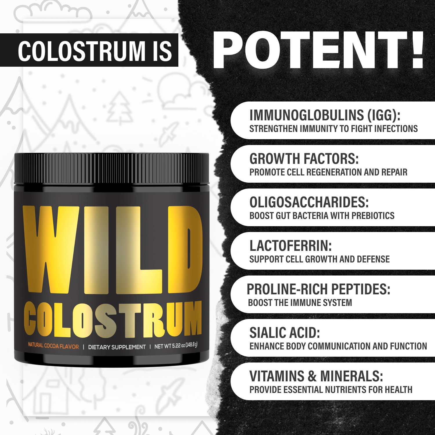 Wholesale of 10 - Wild Colostrum Powder, Grass-fed