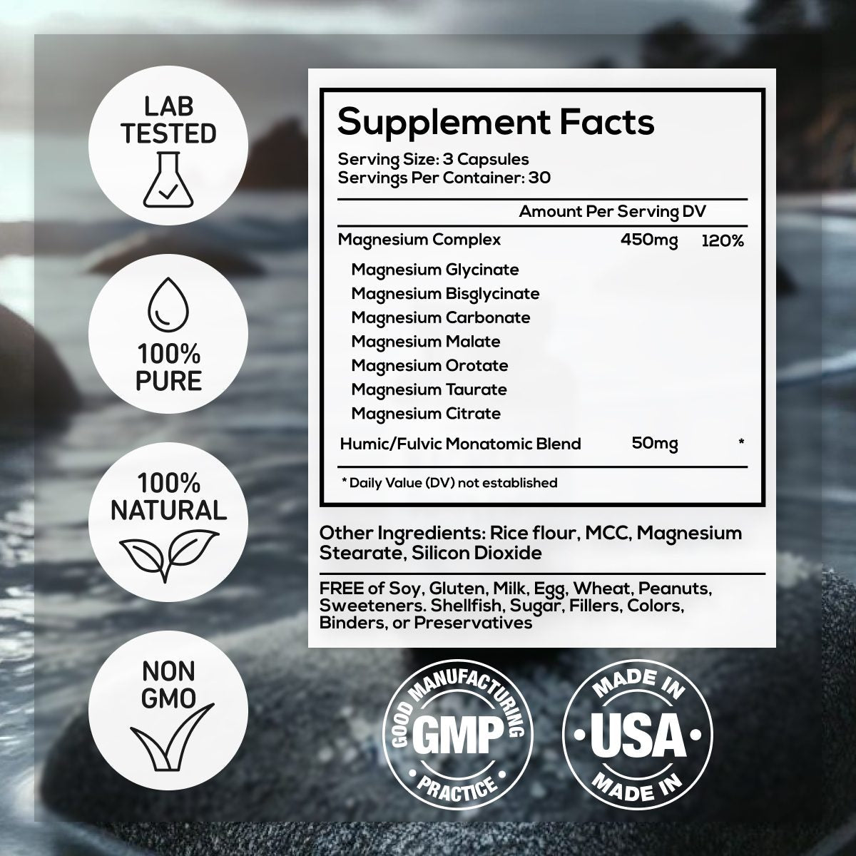 Wild Magnesium Complex - Chelated - 7x Forms - 450 mg of Elemental Magnesium by Wild Foods