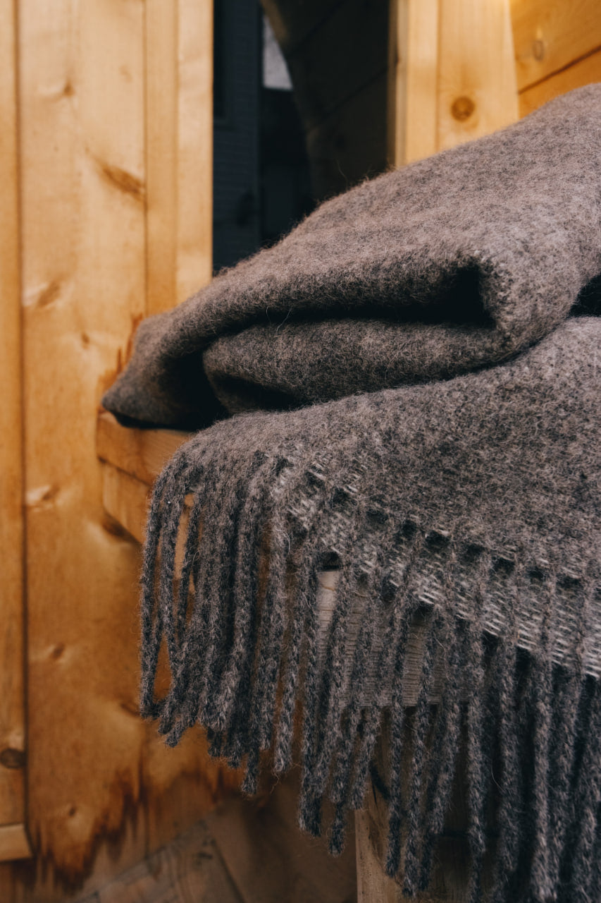 Trafalgar Double Sided Wool Throw by Linen Way