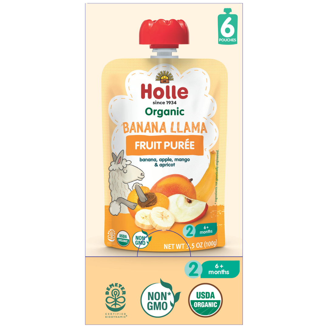 Holle Baby Food Pouches - Organic Fruit Puree - Banana Llama by Holle USA