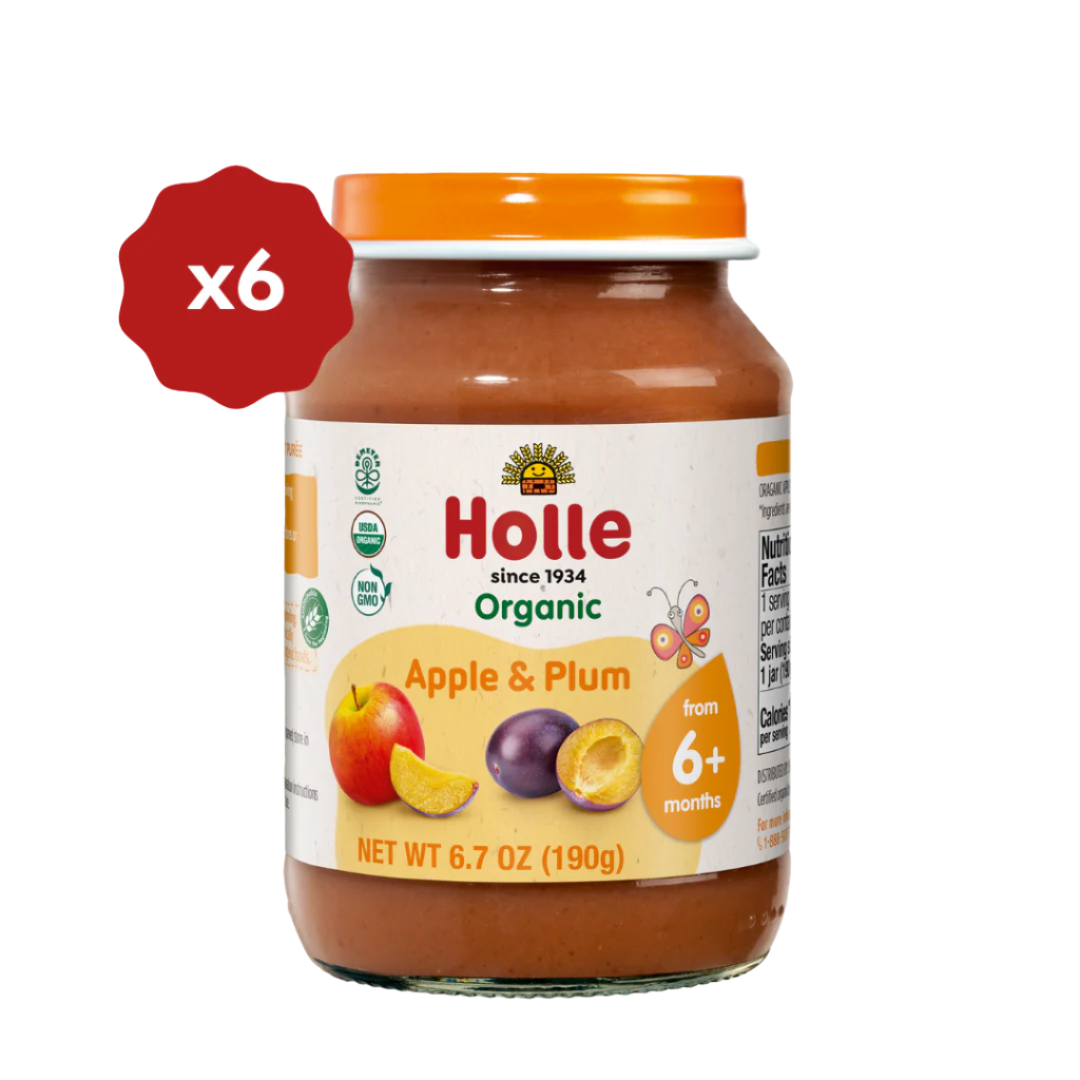 Holle Organic Baby Food Jar - Apple & Plum - 6 Jars by Holle USA