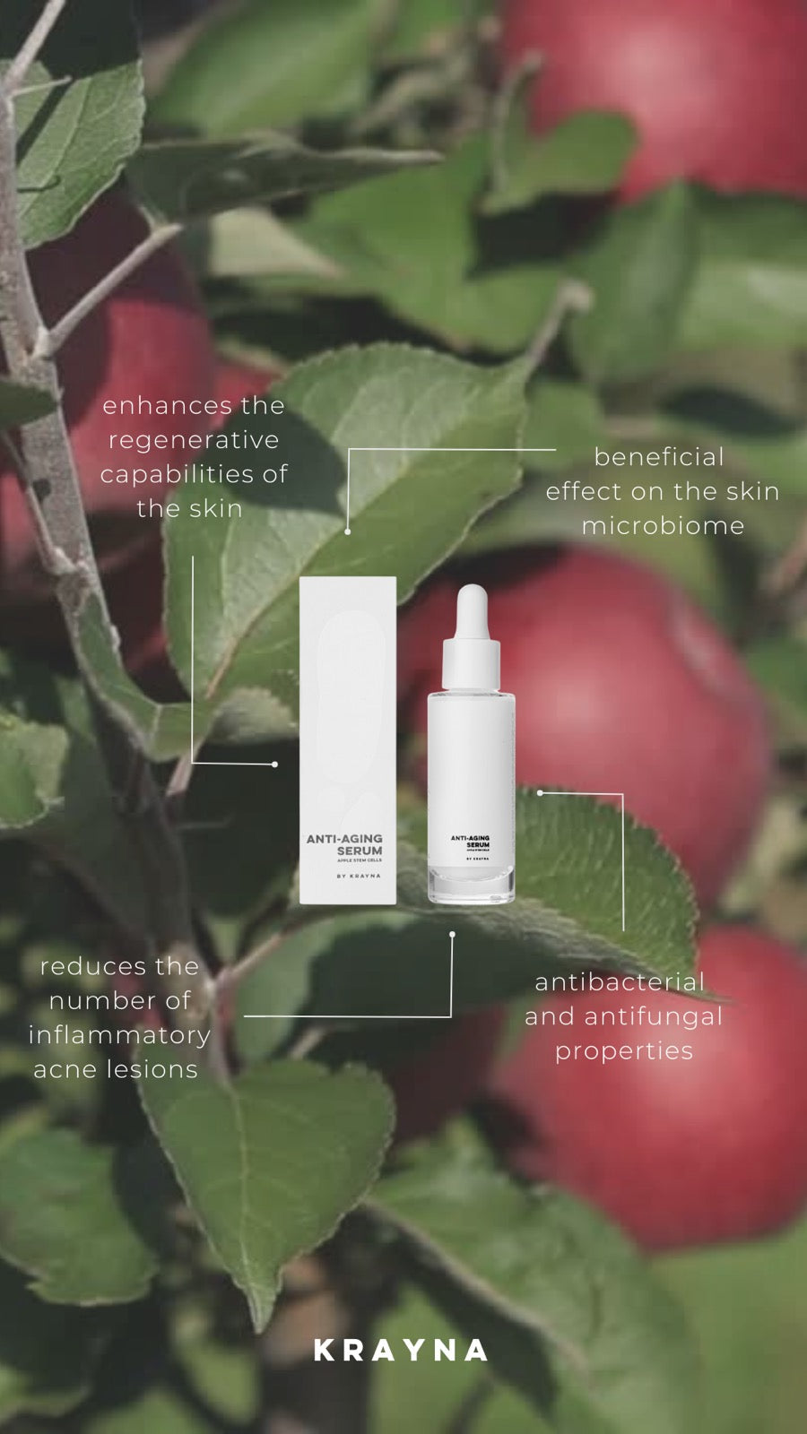 Anti-aging serum apple stem cells by KRAYNA