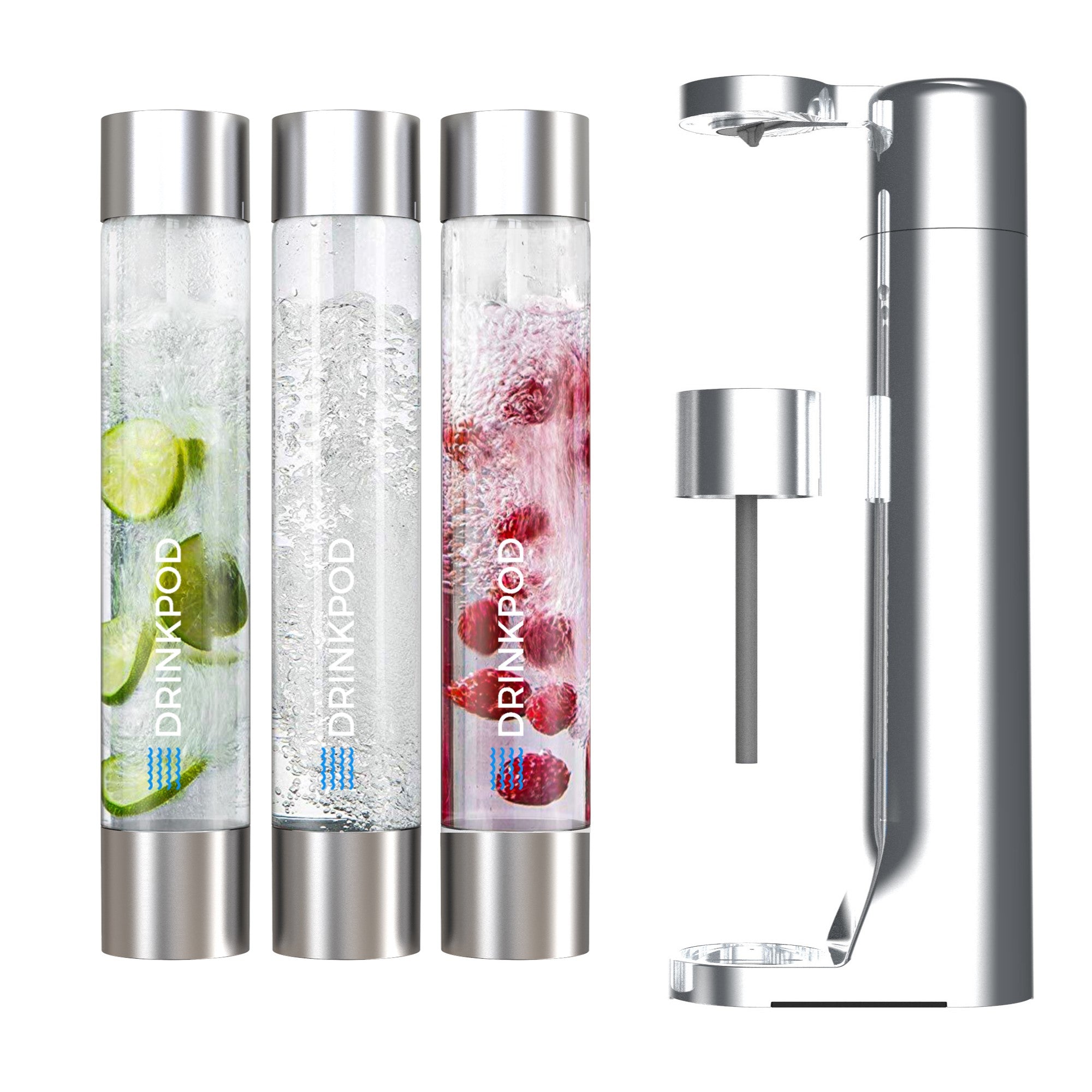 FIZZPod Soda Machine - Make Homemade Sparkling Water, Juice, Tea and Cocktail Drinks with Fruits & Candy by Drinkpod