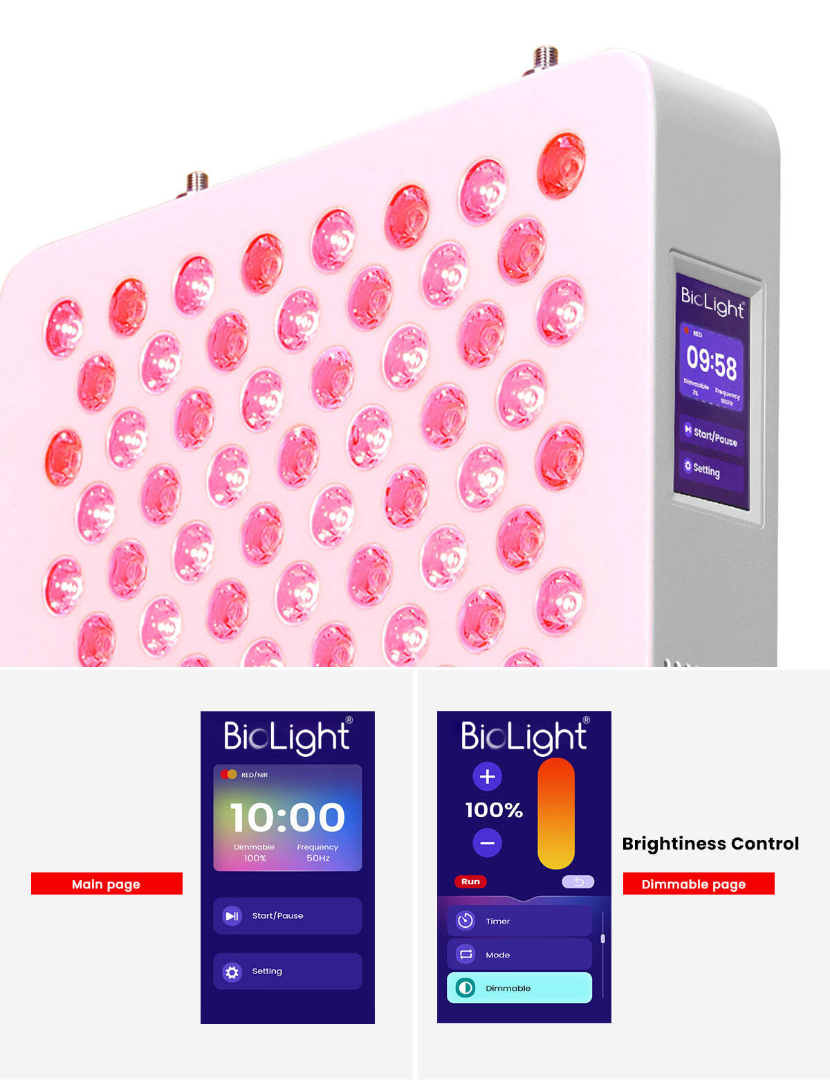 ReStore Full-Body Red Light Therapy Panel: Touch Screen, Adjustable Brightness & Pulsed Frequencies